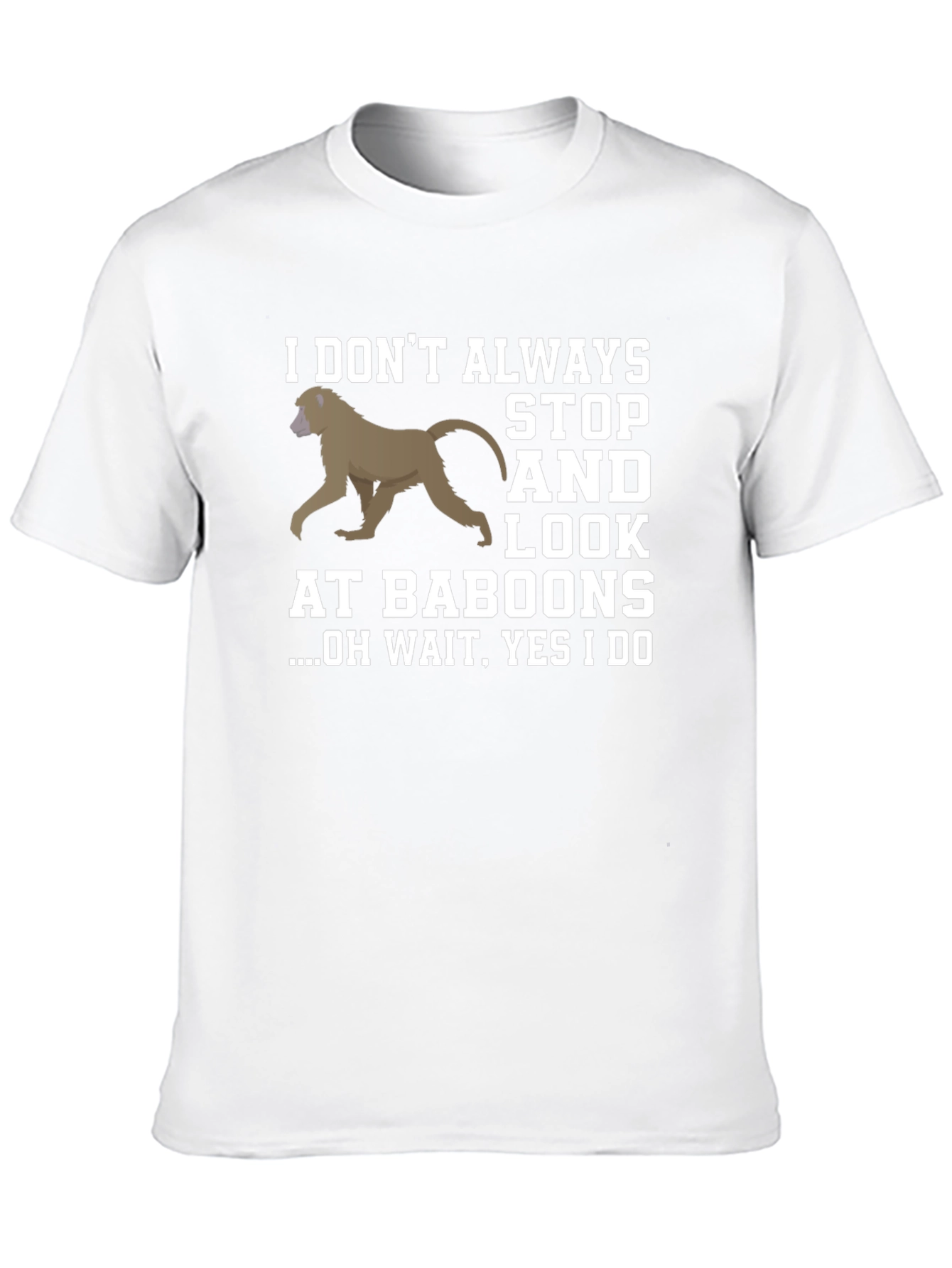 Baboon Graphic Novelty T-Shirt - Funny Animal Tee