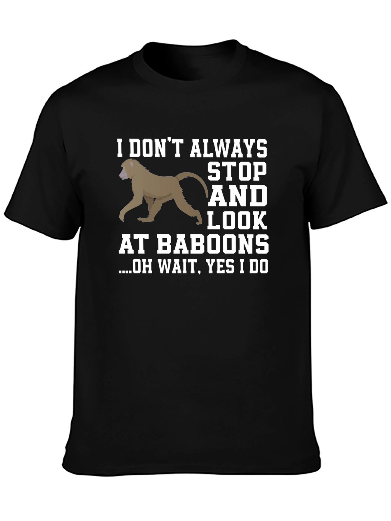 Baboon Graphic Novelty T-Shirt - Funny Animal Tee