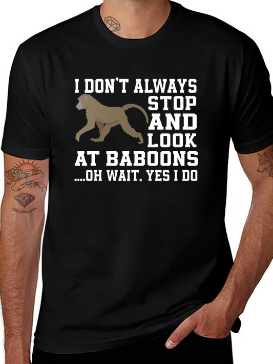 Baboon Graphic Novelty T-Shirt - Funny Animal Tee