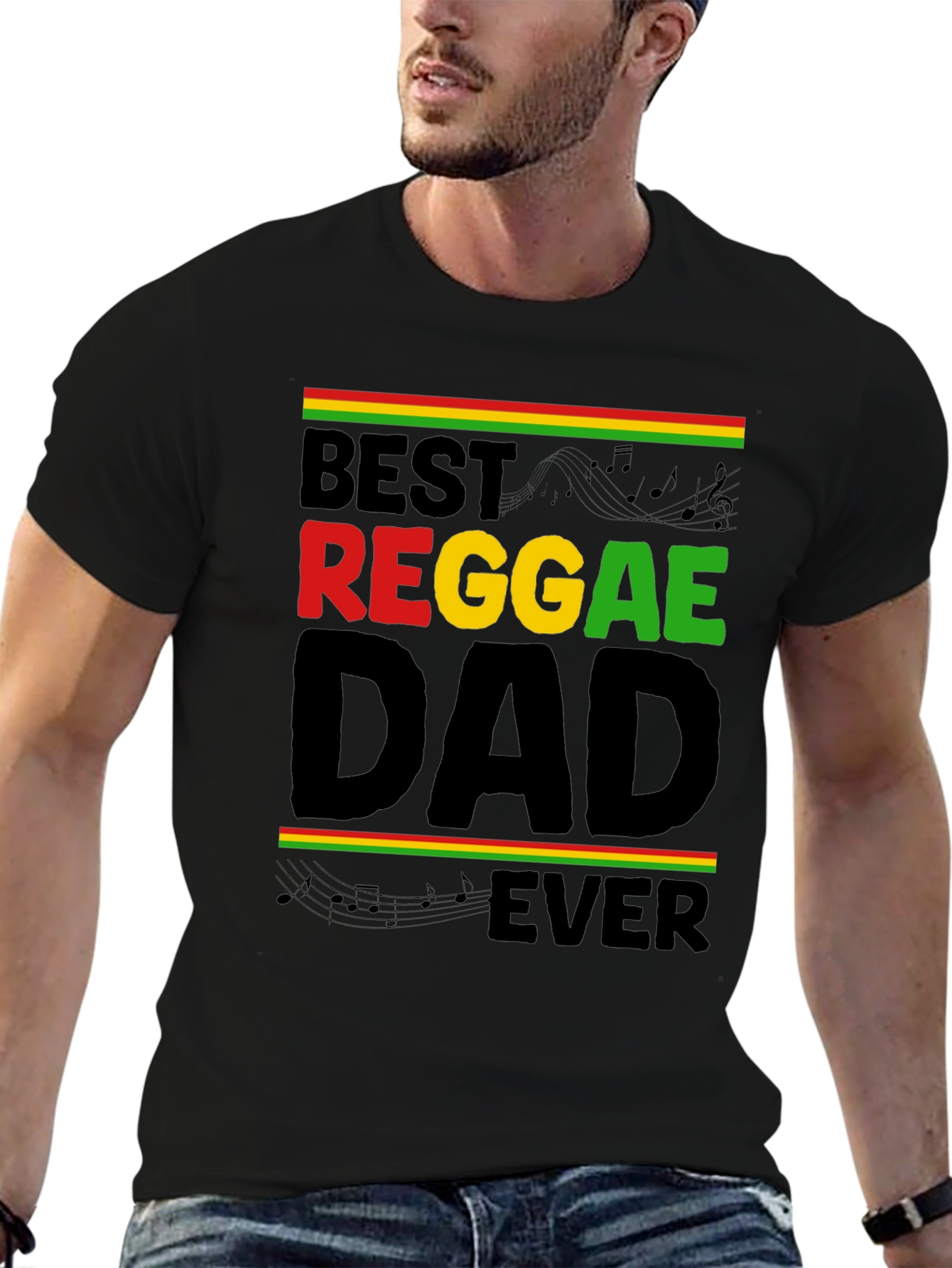 Best Reggae Dad Ever Black T-Shirt