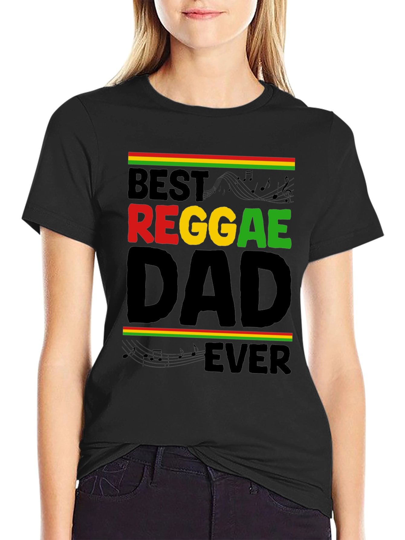 Best Reggae Dad Ever Black T-Shirt