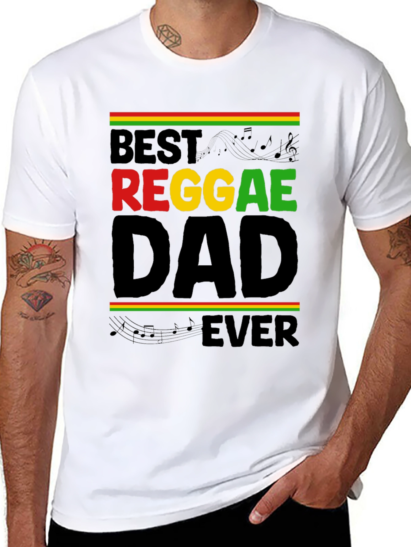 Best Reggae Dad Ever Black T-Shirt