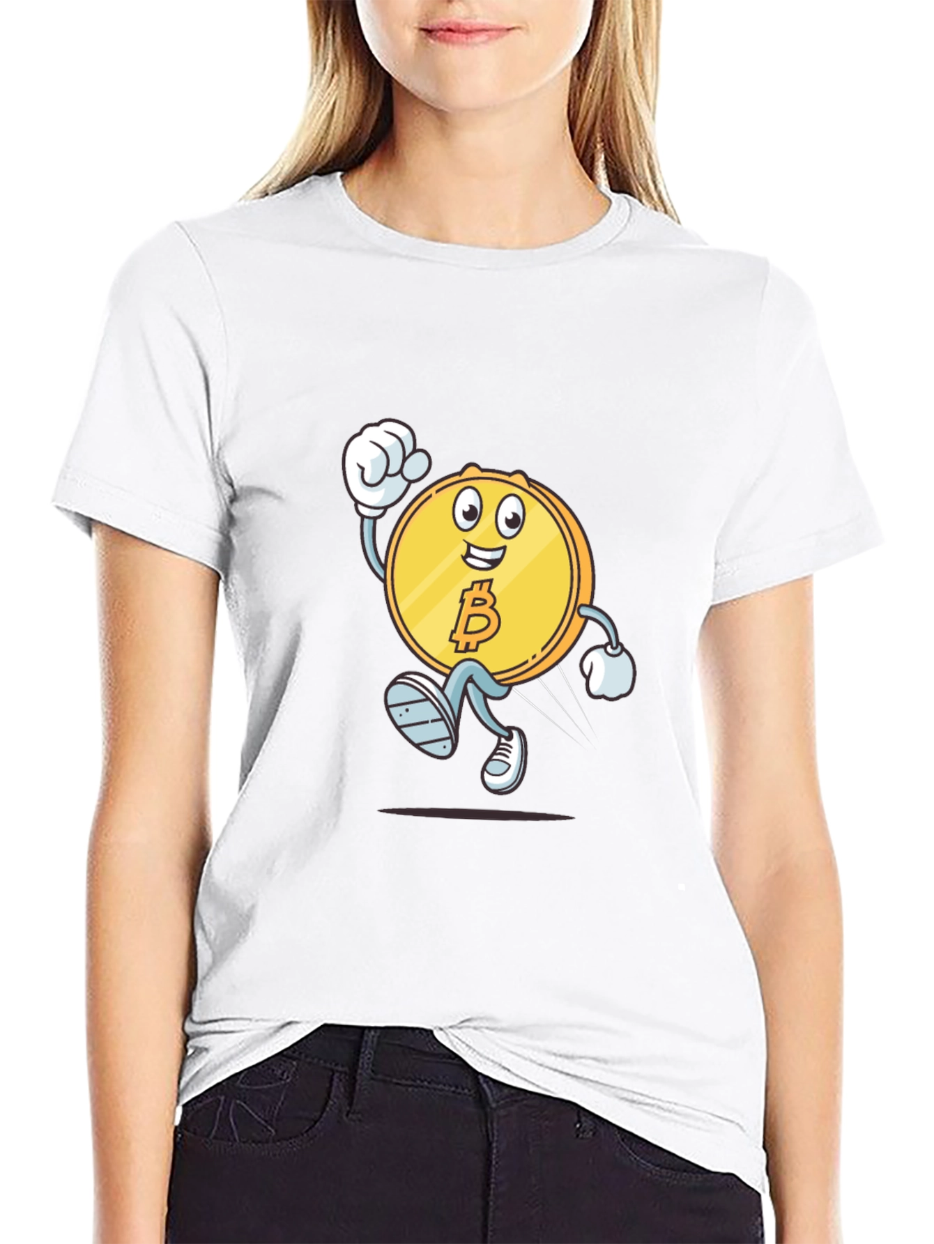 Bitcoin Cartoon Black T-Shirt