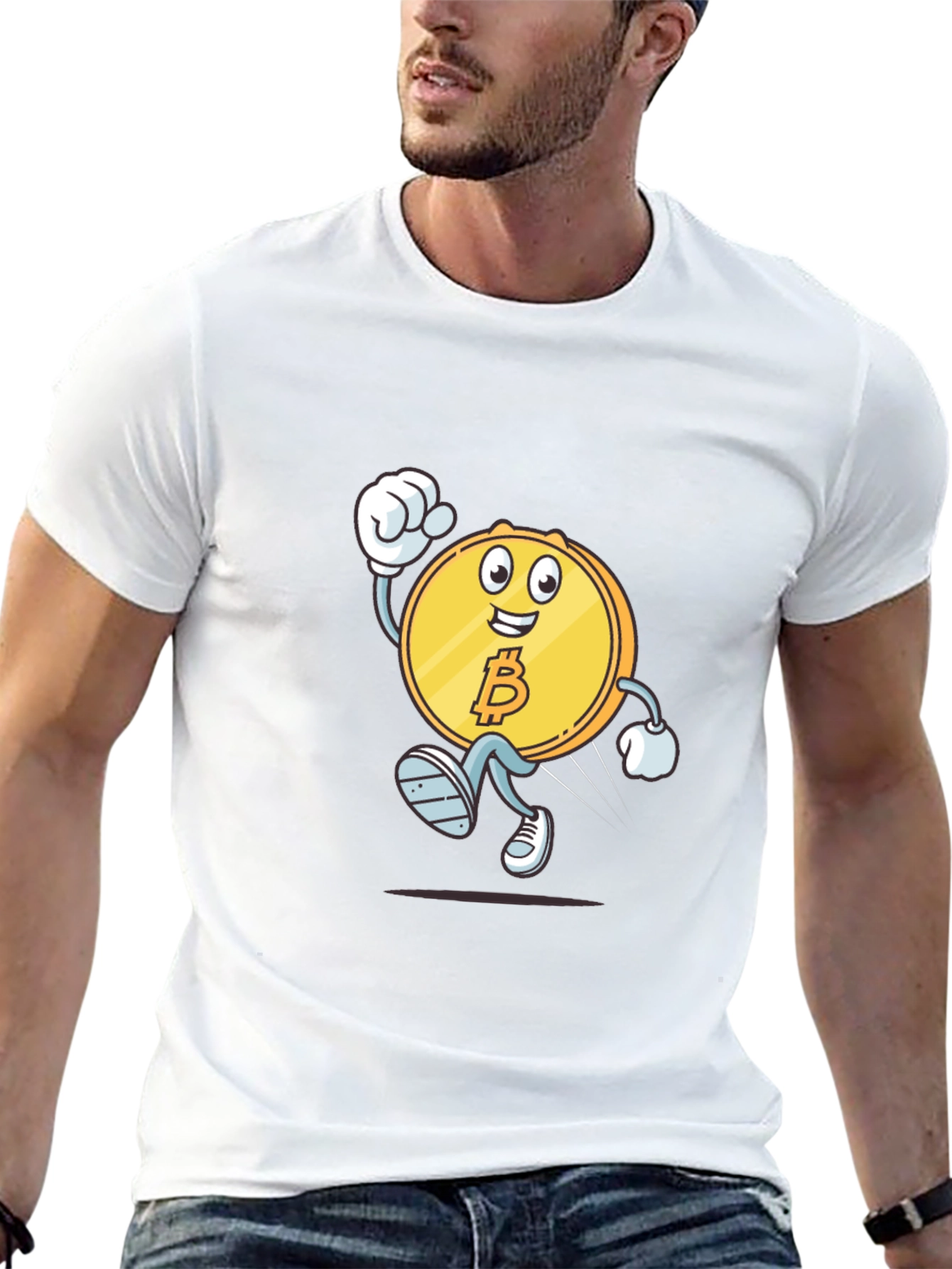 Bitcoin Cartoon Black T-Shirt