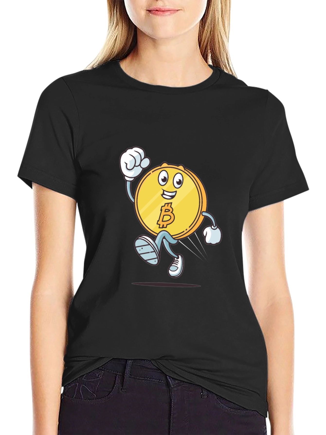 Bitcoin Cartoon Black T-Shirt