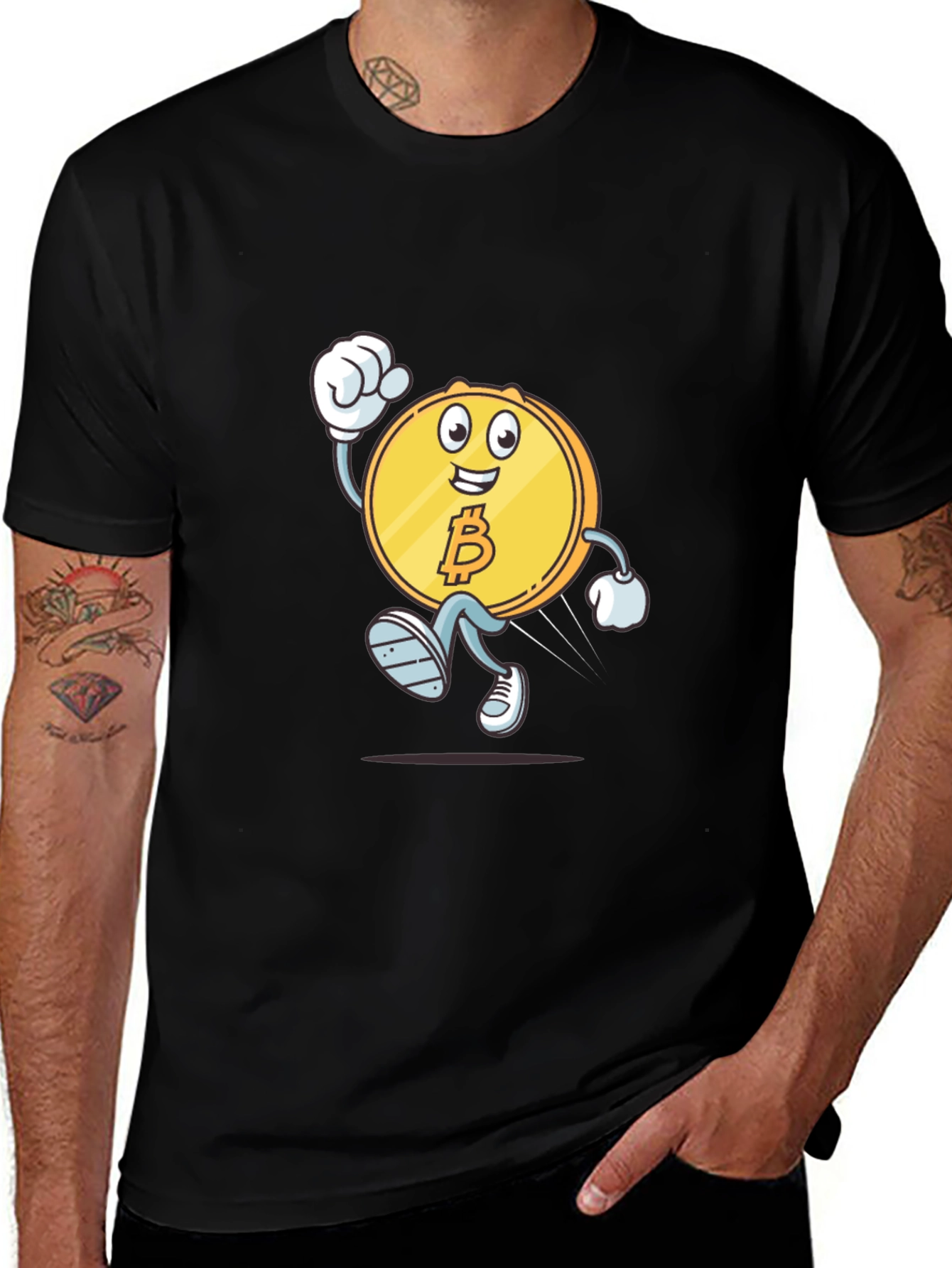 Bitcoin Cartoon Black T-Shirt