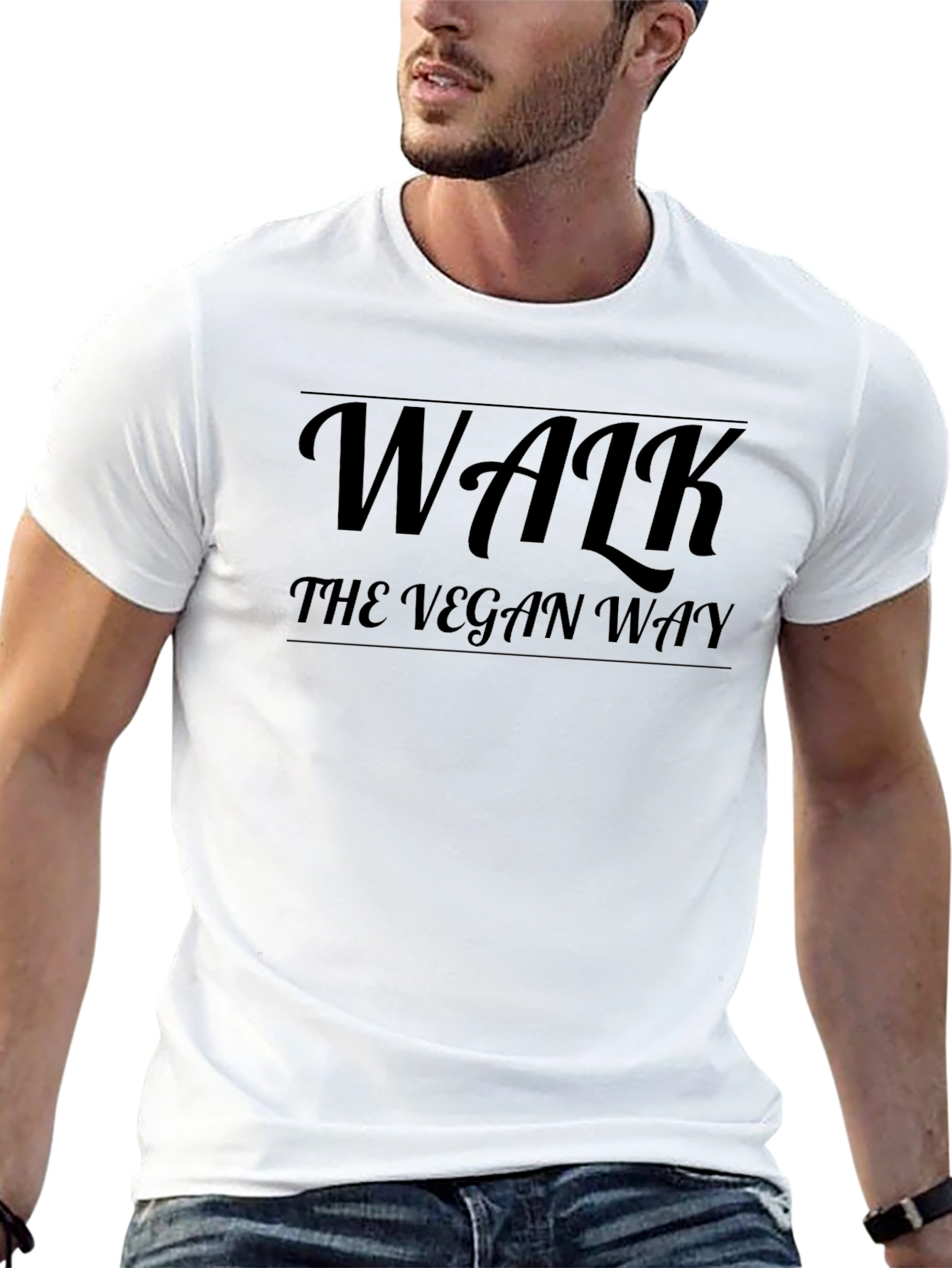 Walk The Vegan Way Black T-Shirt