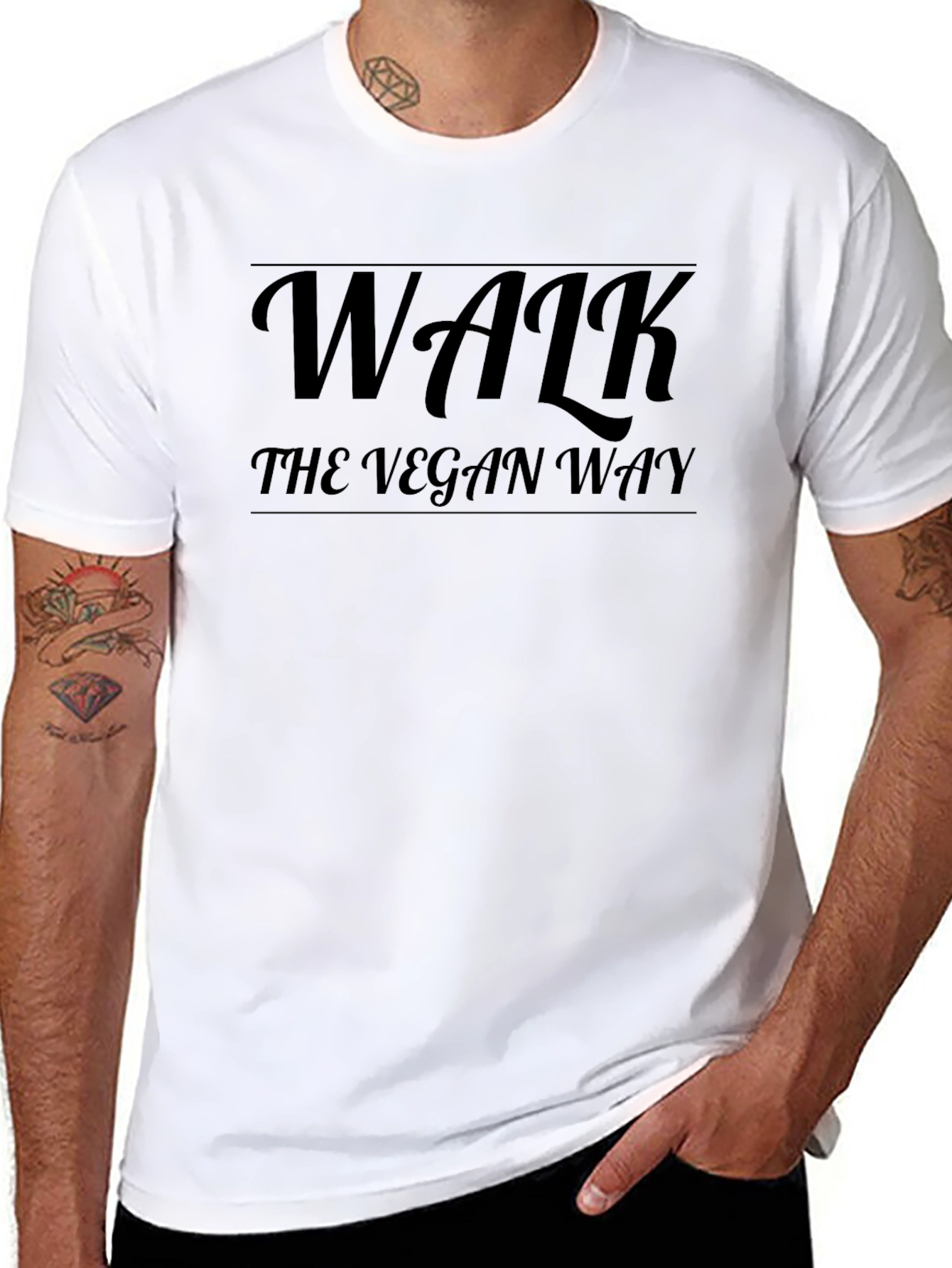 Walk The Vegan Way Black T-Shirt