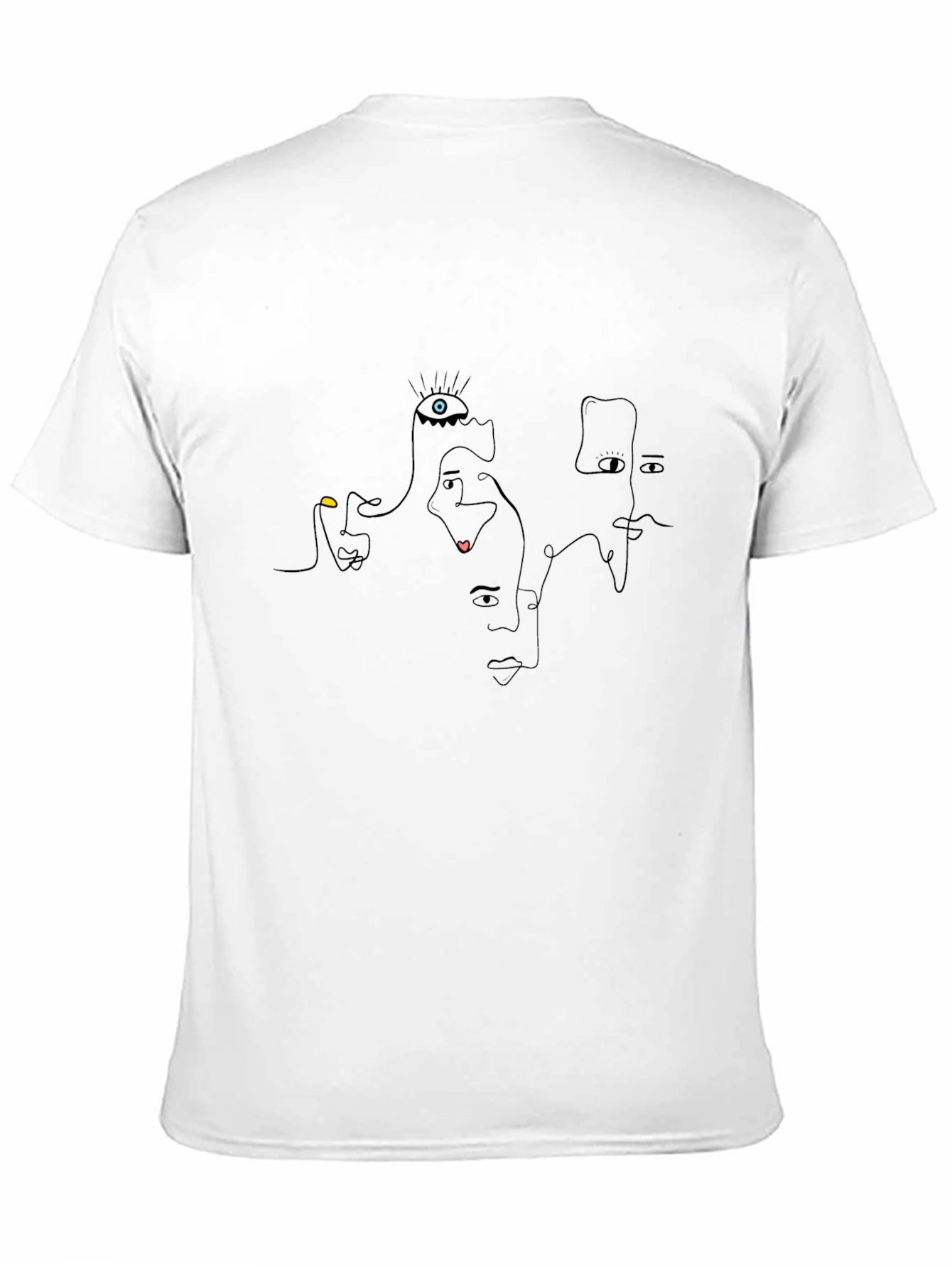Abstract Faces Black Graphic Tee
