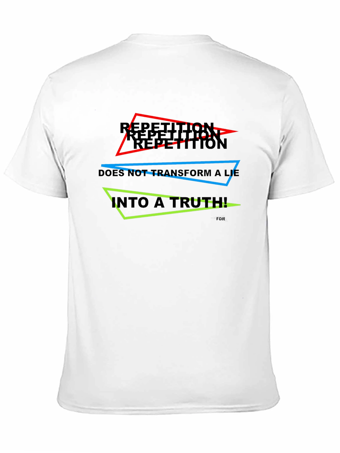 Repetition Truth Mens Black T-Shirt