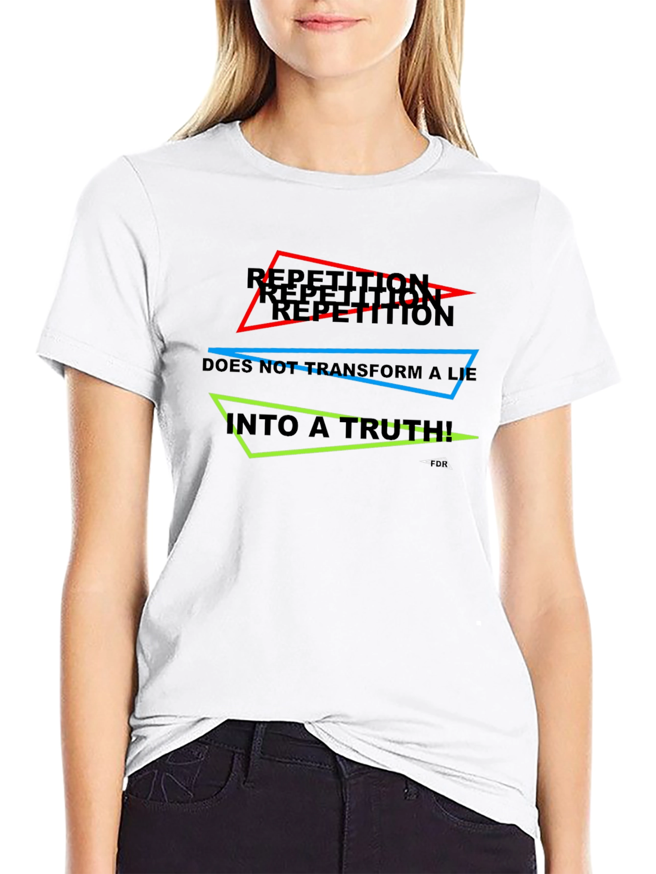 Repetition Truth Mens Black T-Shirt