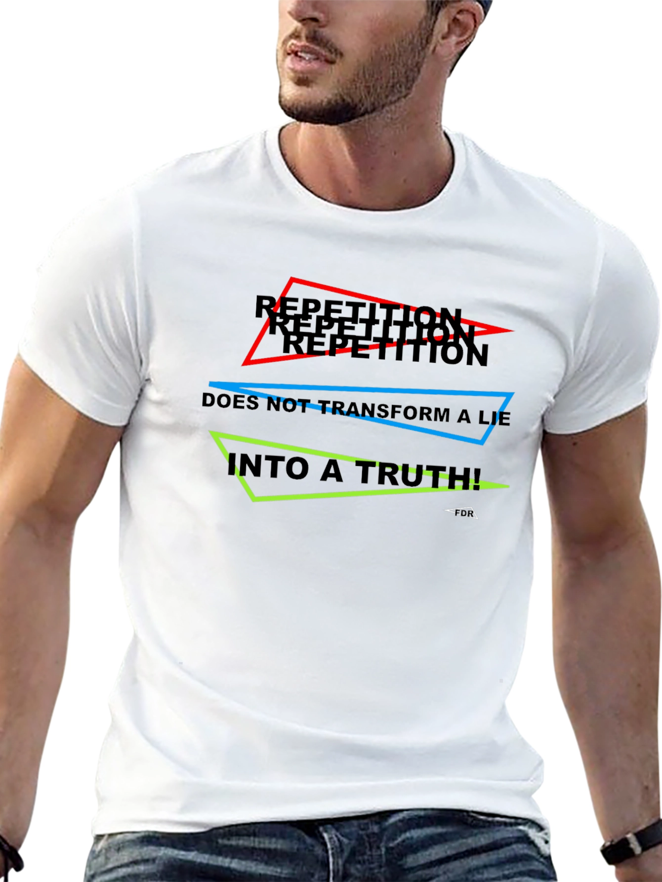 Repetition Truth Mens Black T-Shirt