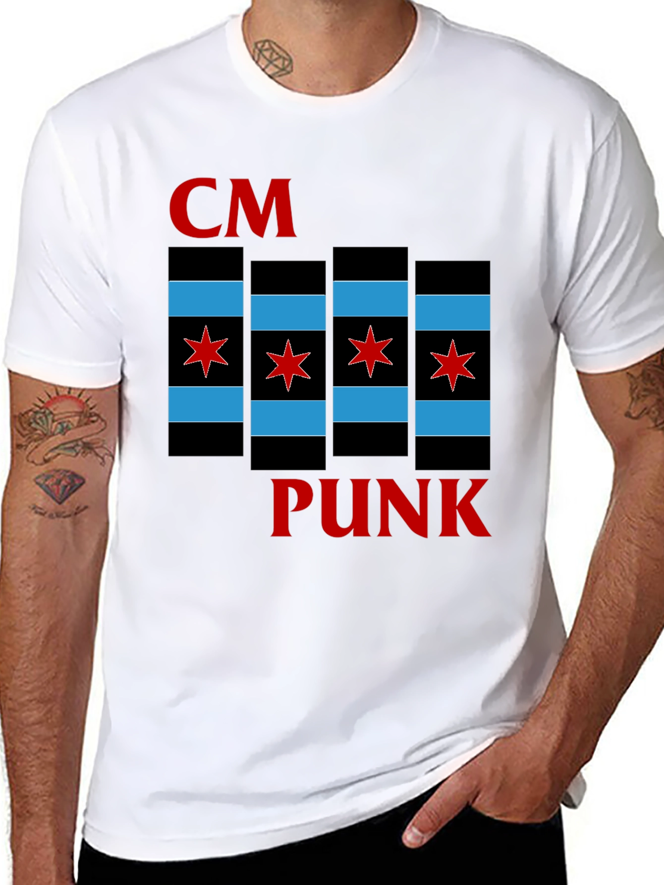 CM Punk Chicago Flag T-Shirt