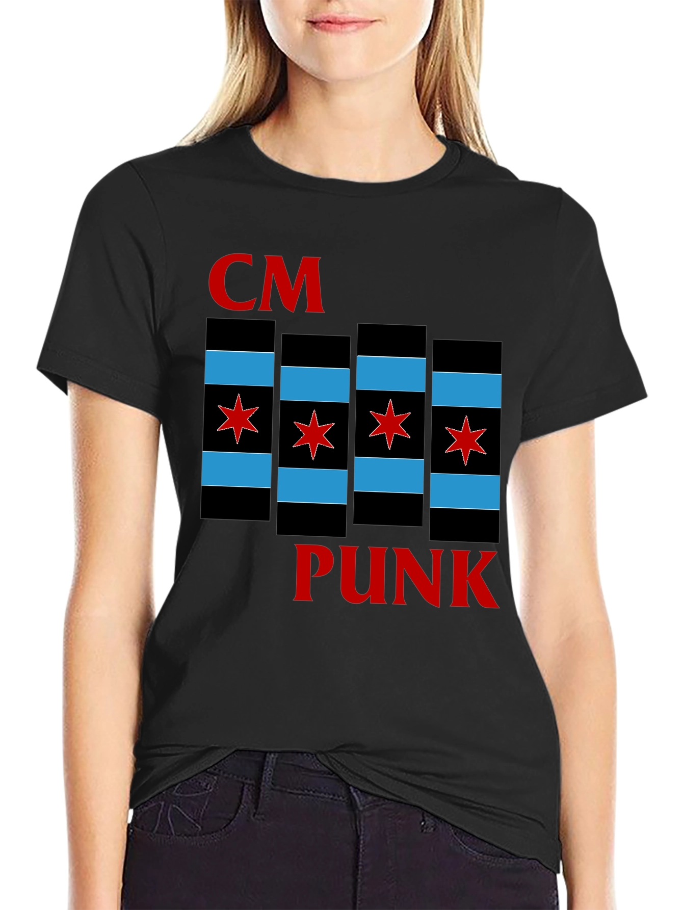 CM Punk Chicago Flag T-Shirt