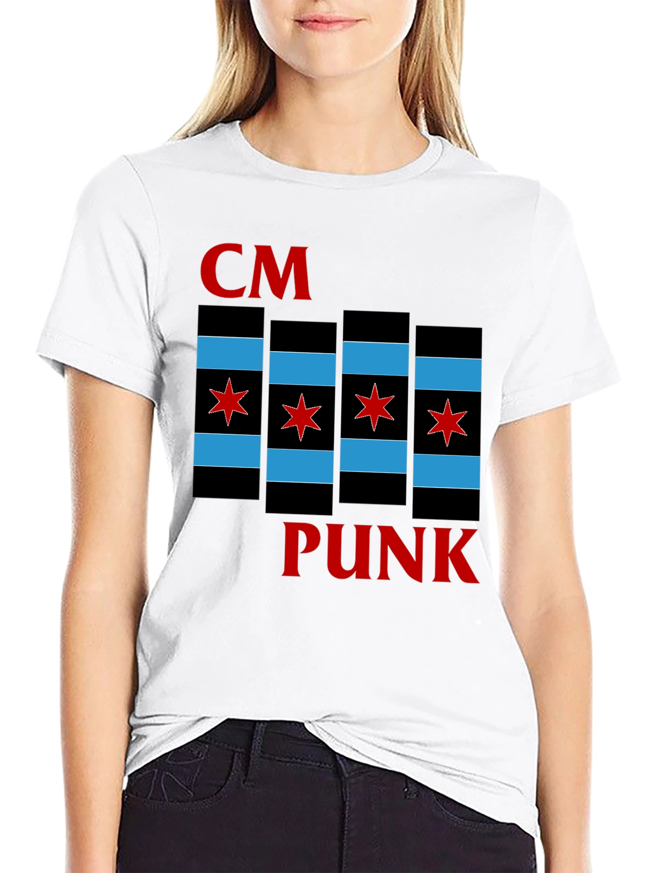 CM Punk Chicago Flag T-Shirt
