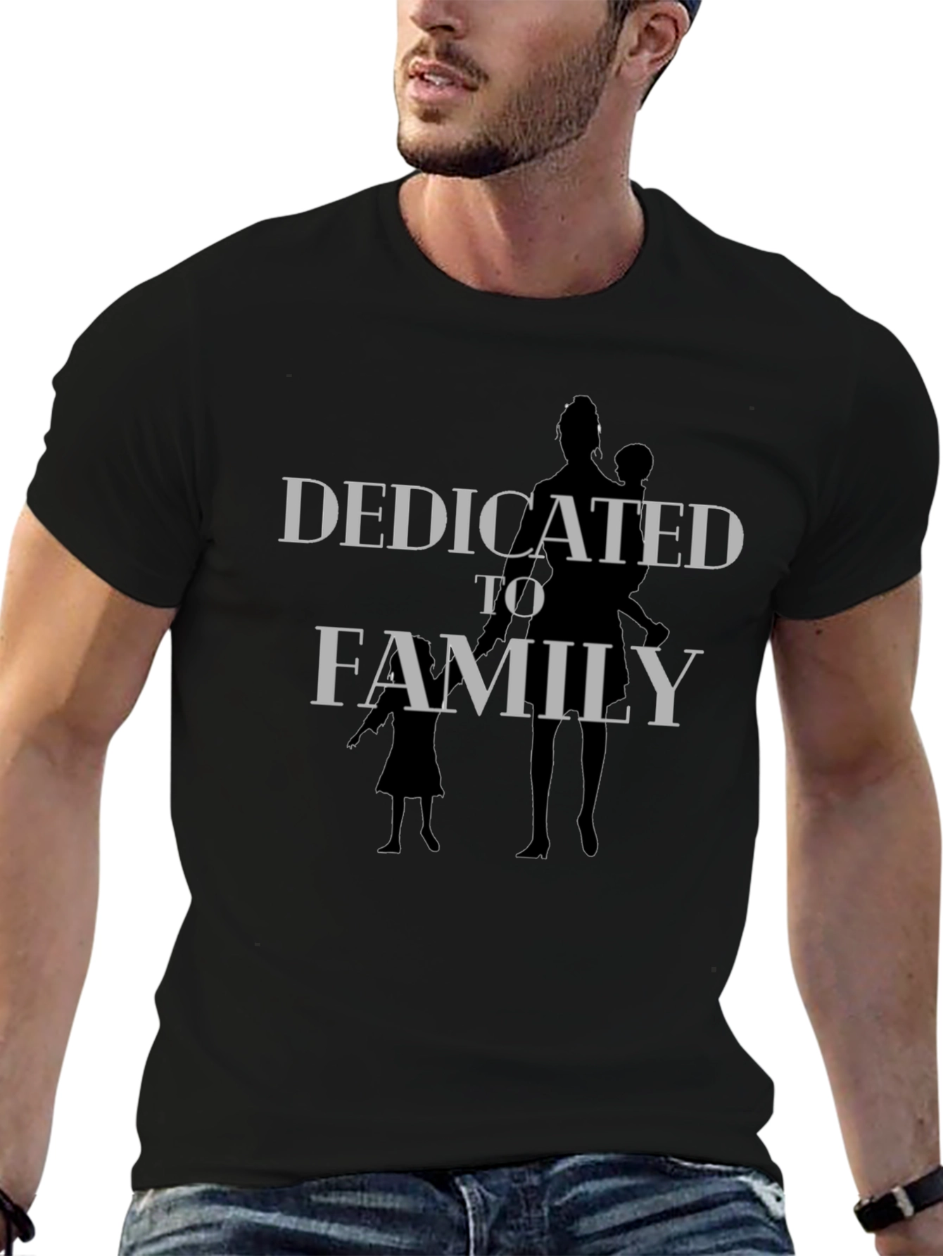 Dedicated to Family T-Shirt - Black