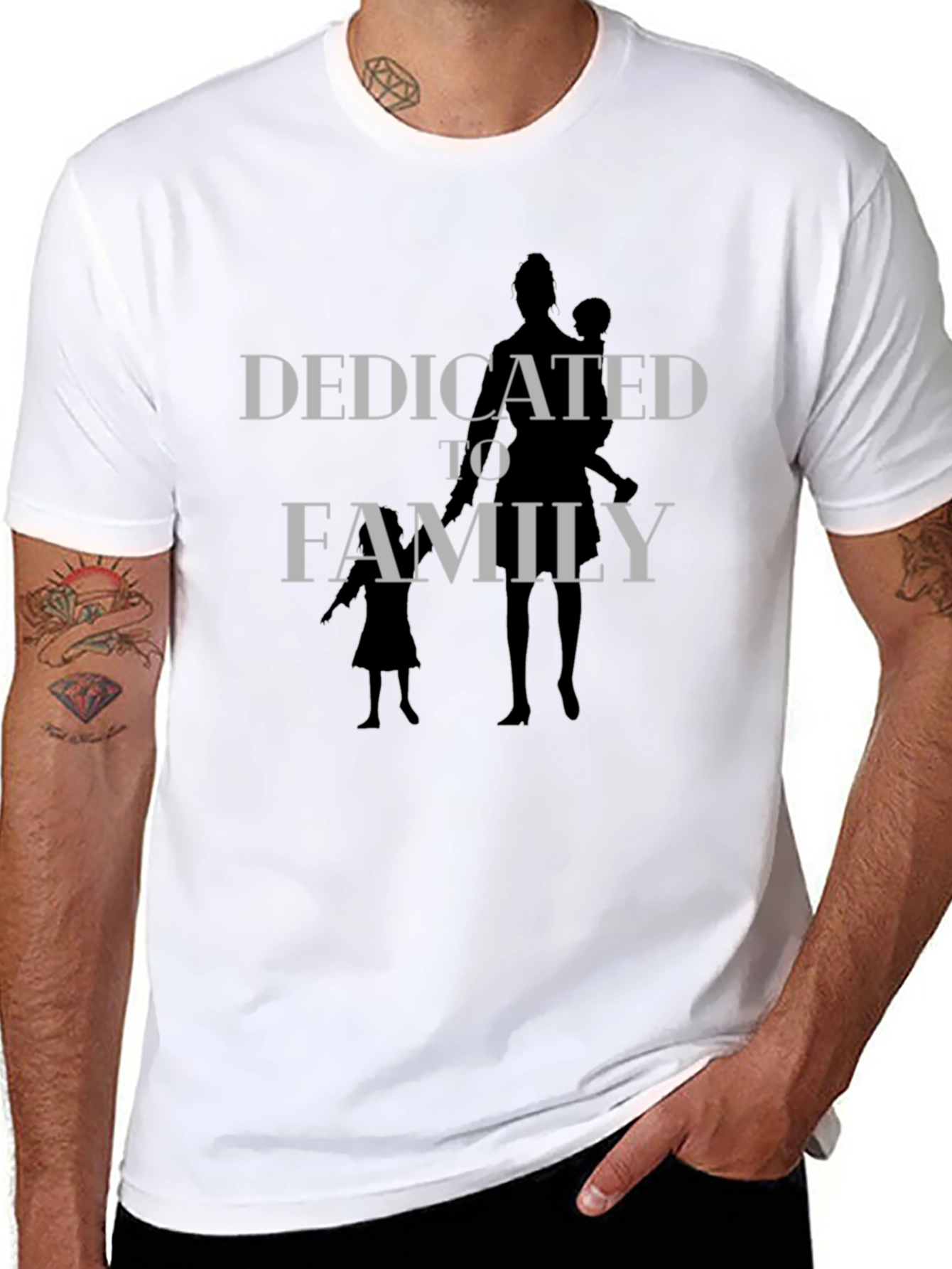 Dedicated to Family T-Shirt - Black