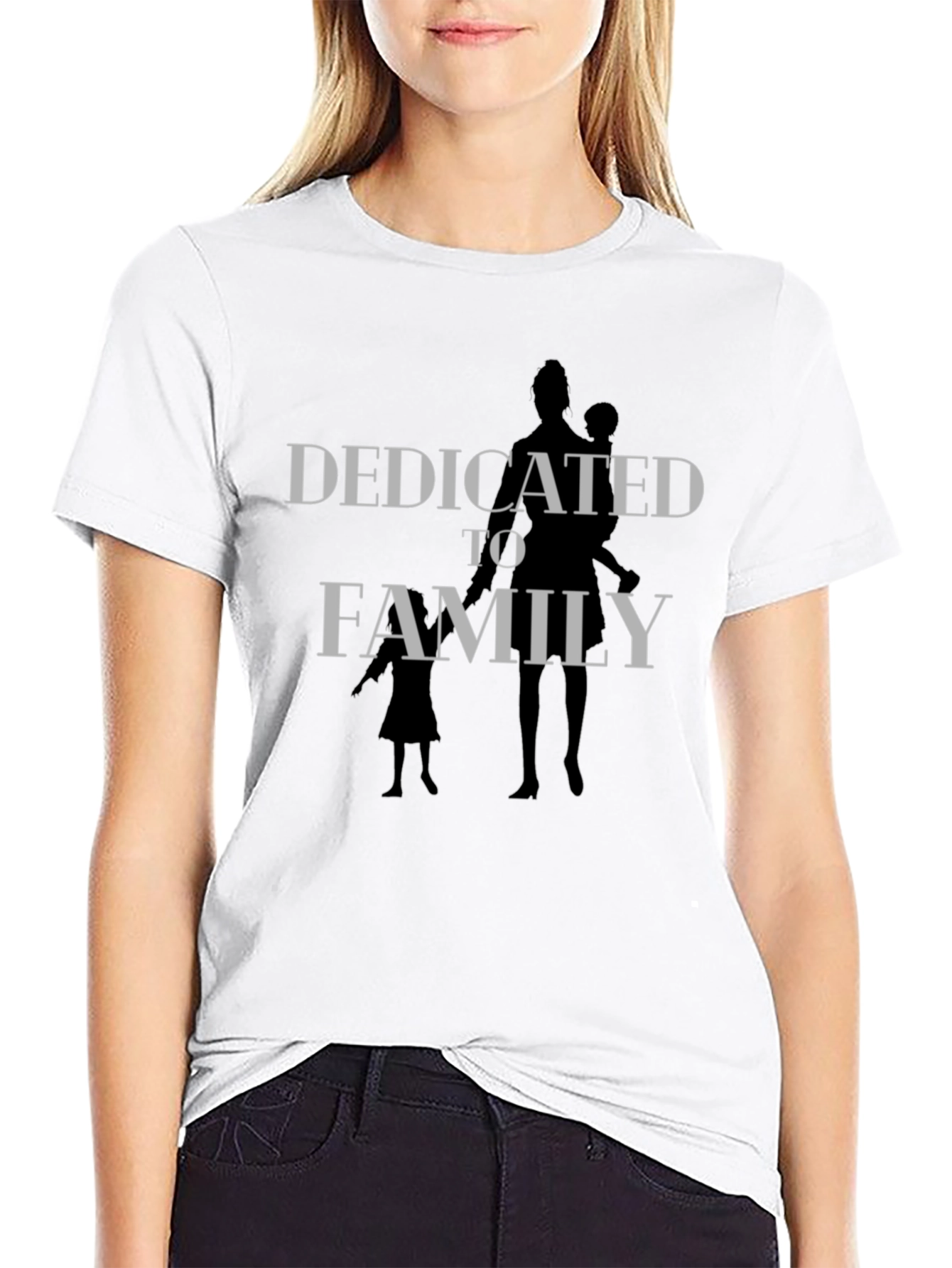 Dedicated to Family T-Shirt - Black