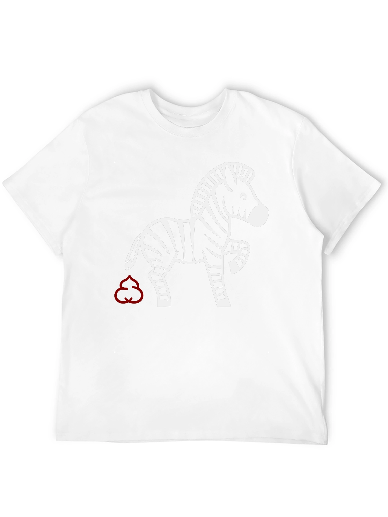 Funny Zebra T-Shirt - Red Poop Cloud Design