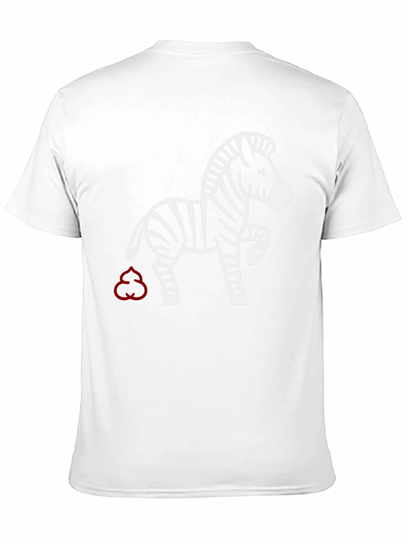 Funny Zebra T-Shirt - Red Poop Cloud Design