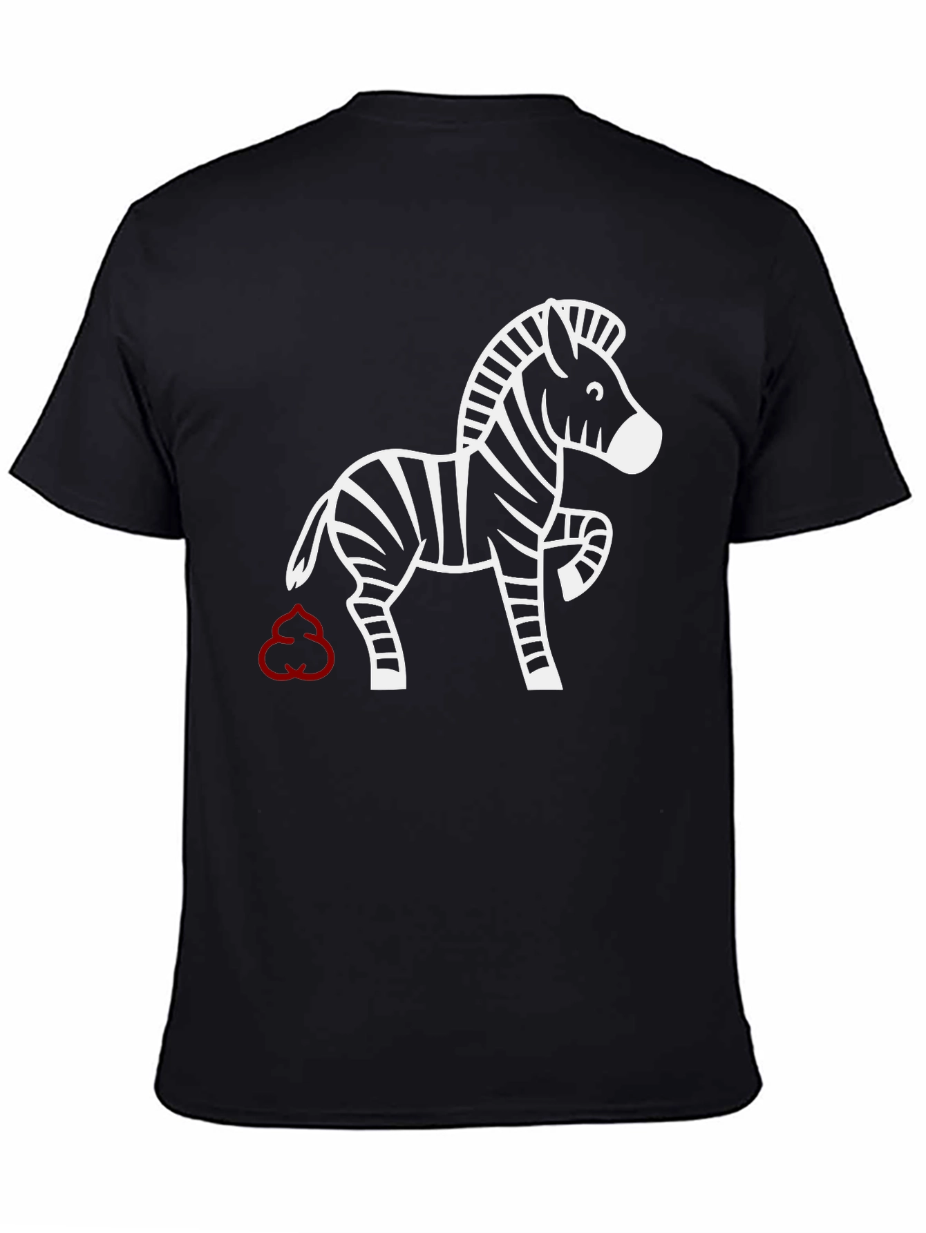Funny Zebra T-Shirt - Red Poop Cloud Design