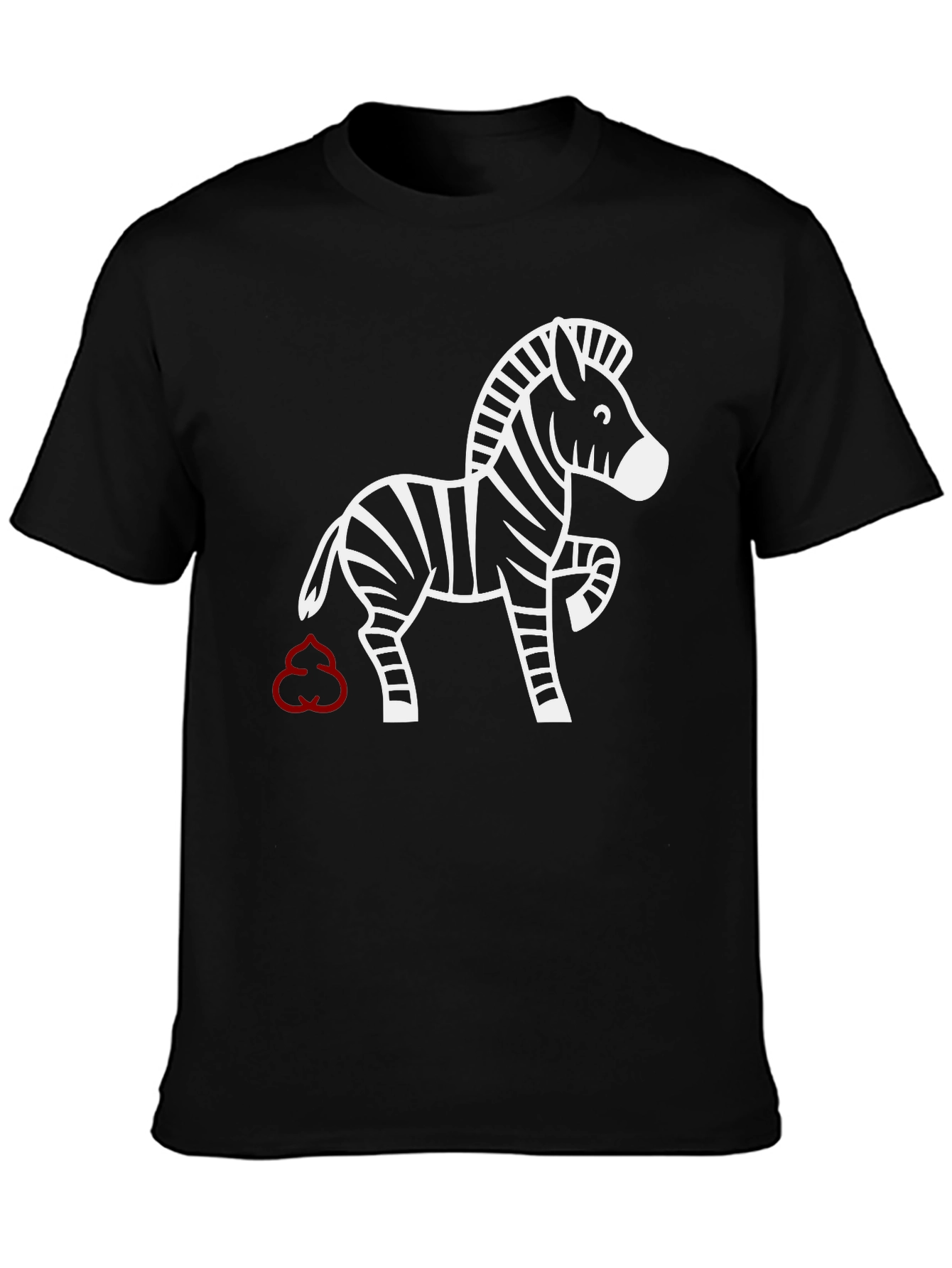 Funny Zebra T-Shirt - Red Poop Cloud Design