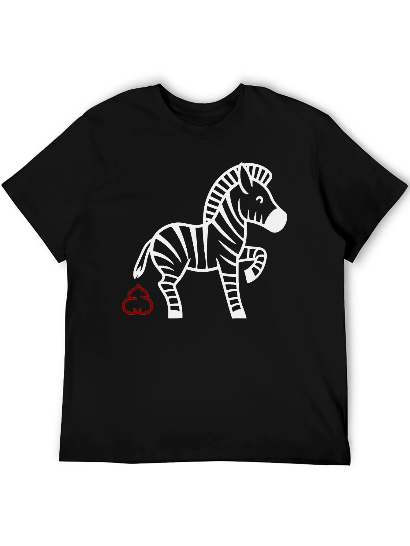 Funny Zebra T-Shirt - Red Poop Cloud Design