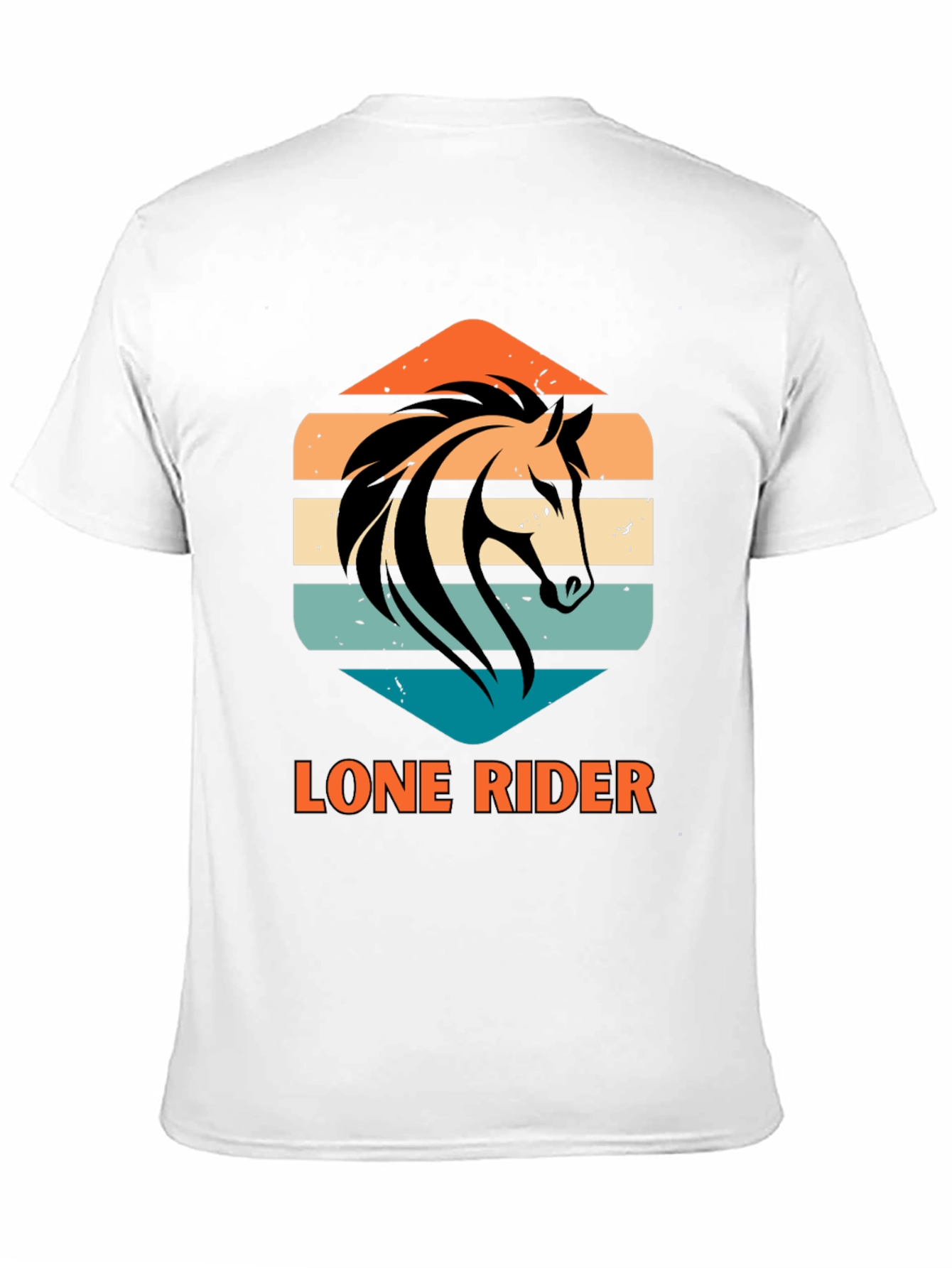Lone Rider Horse Graphic T-Shirt - Black