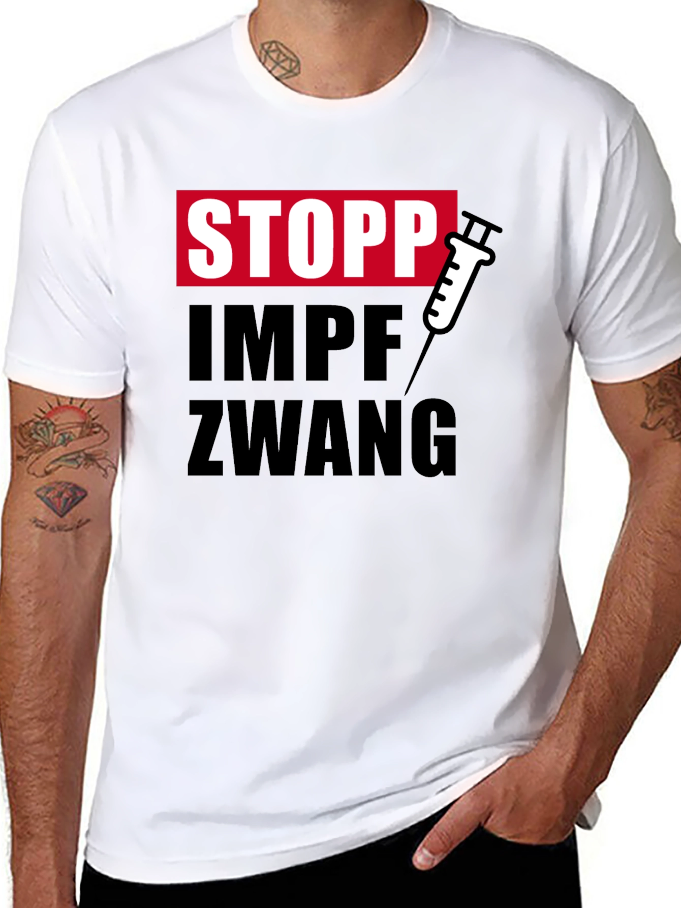 Stopp Impfzwang T-Shirt - Stop Vaccine Mandates