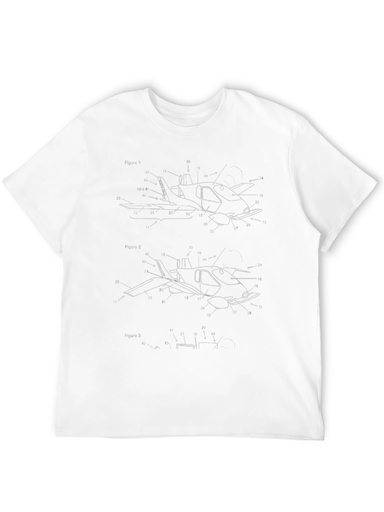 Aircraft Blueprint Graphic Tee - Black