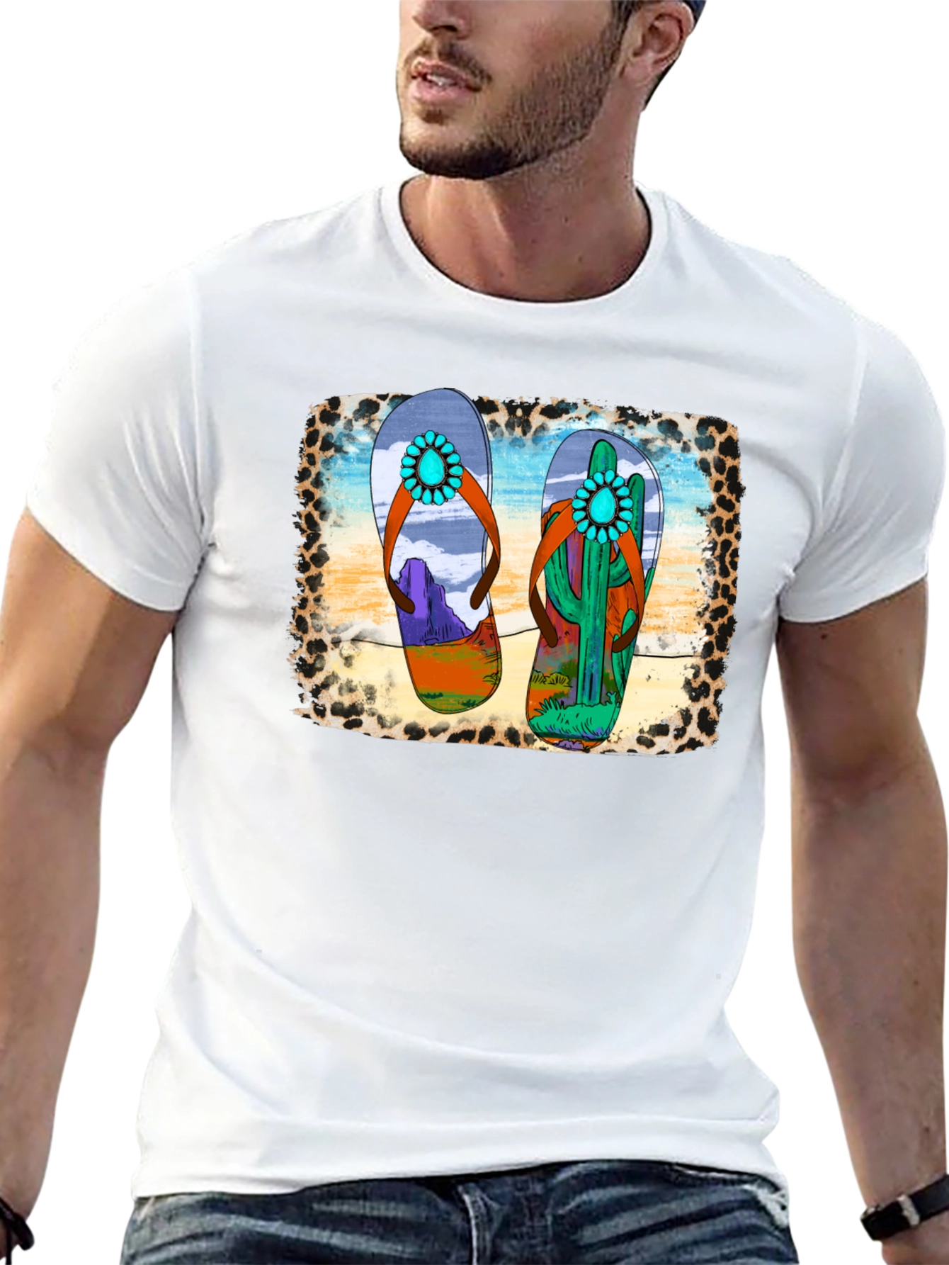 Desert Flip Flop Graphic Tee - Black