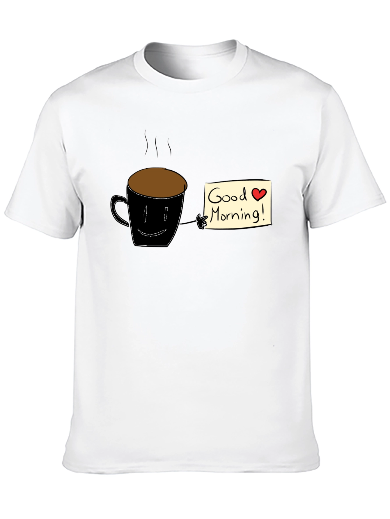 Good Morning Coffee Graphic Tee - Black
