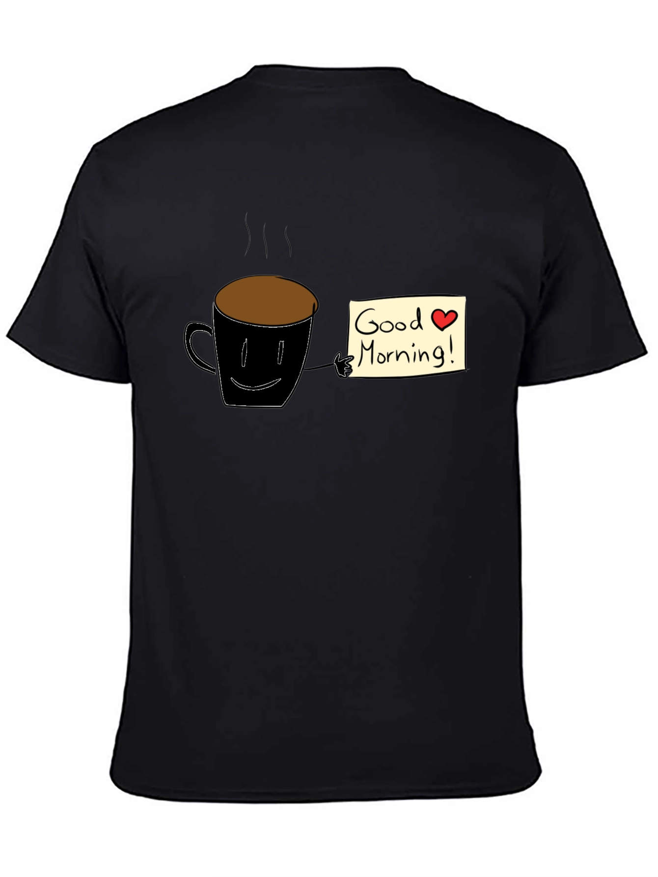 Good Morning Coffee Graphic Tee - Black