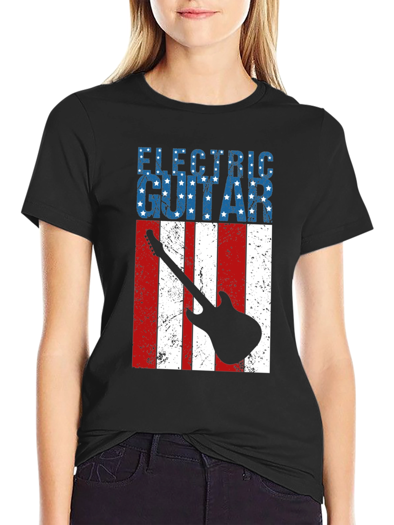 Electric Guitar American Flag T-Shirt