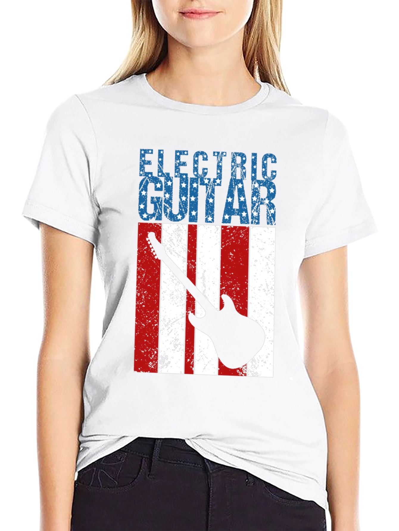 Electric Guitar American Flag T-Shirt