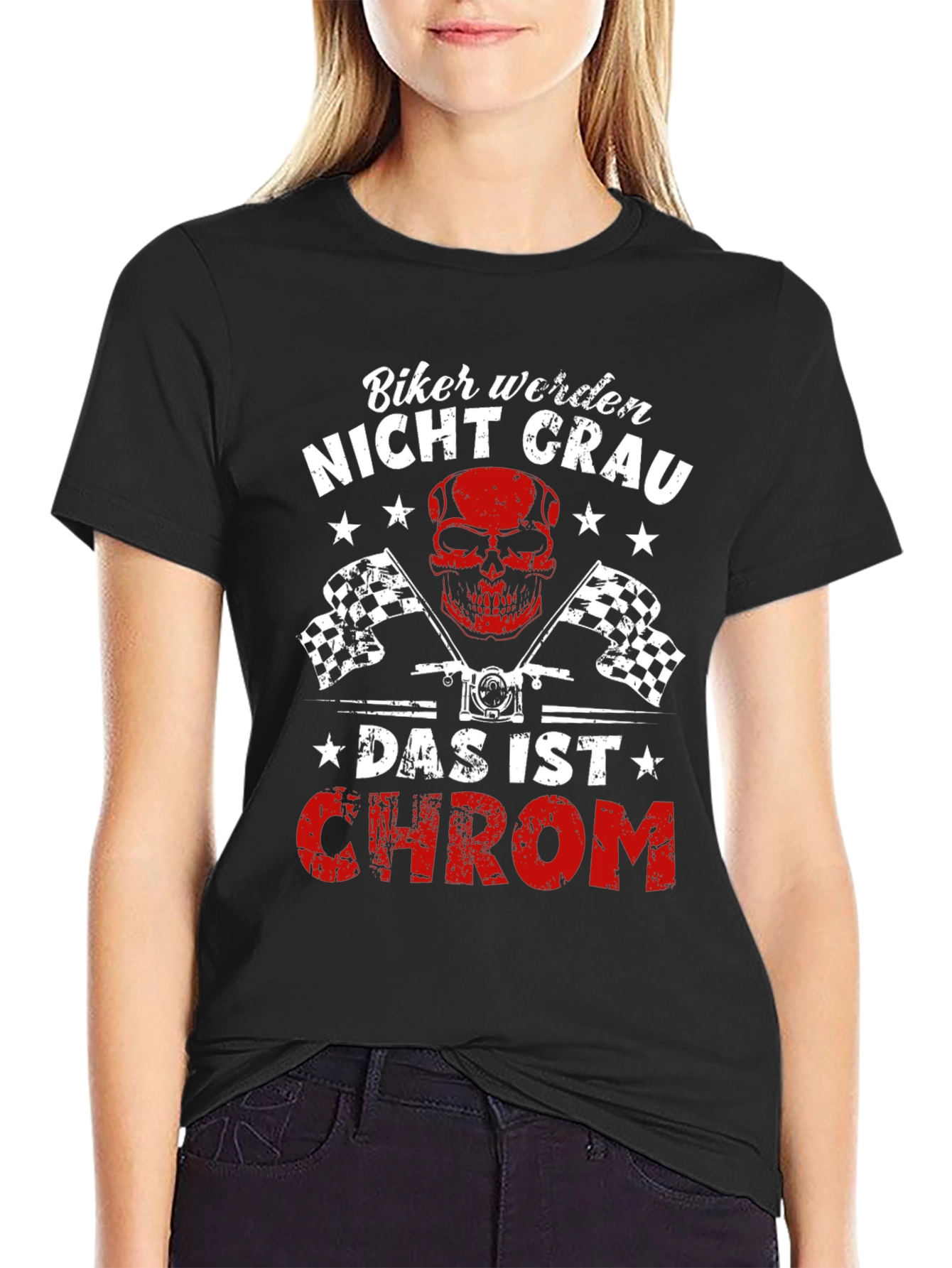 Biker Nicht Grau Graphic Tee