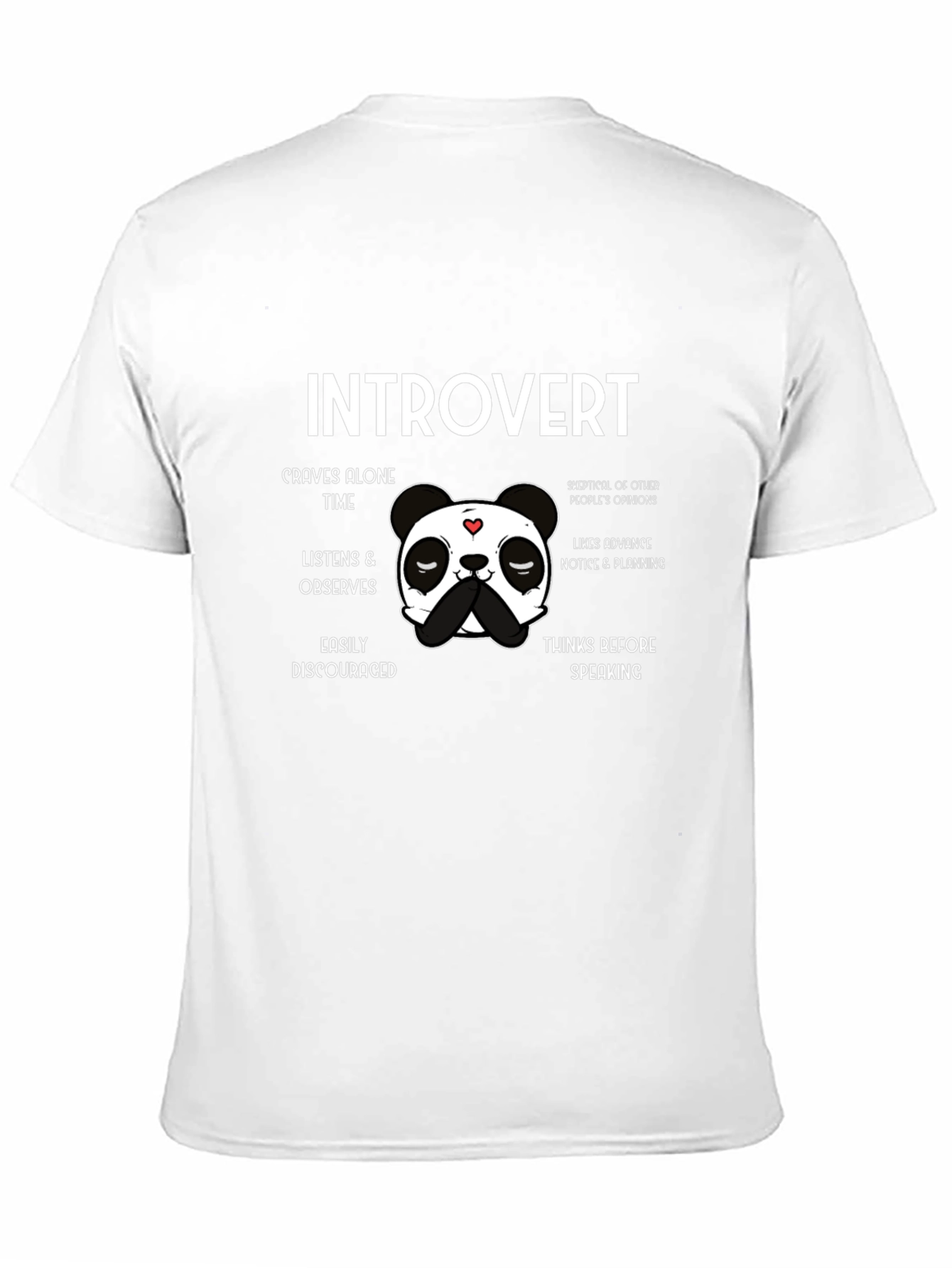 Introvert Panda Graphic T-Shirt - Black