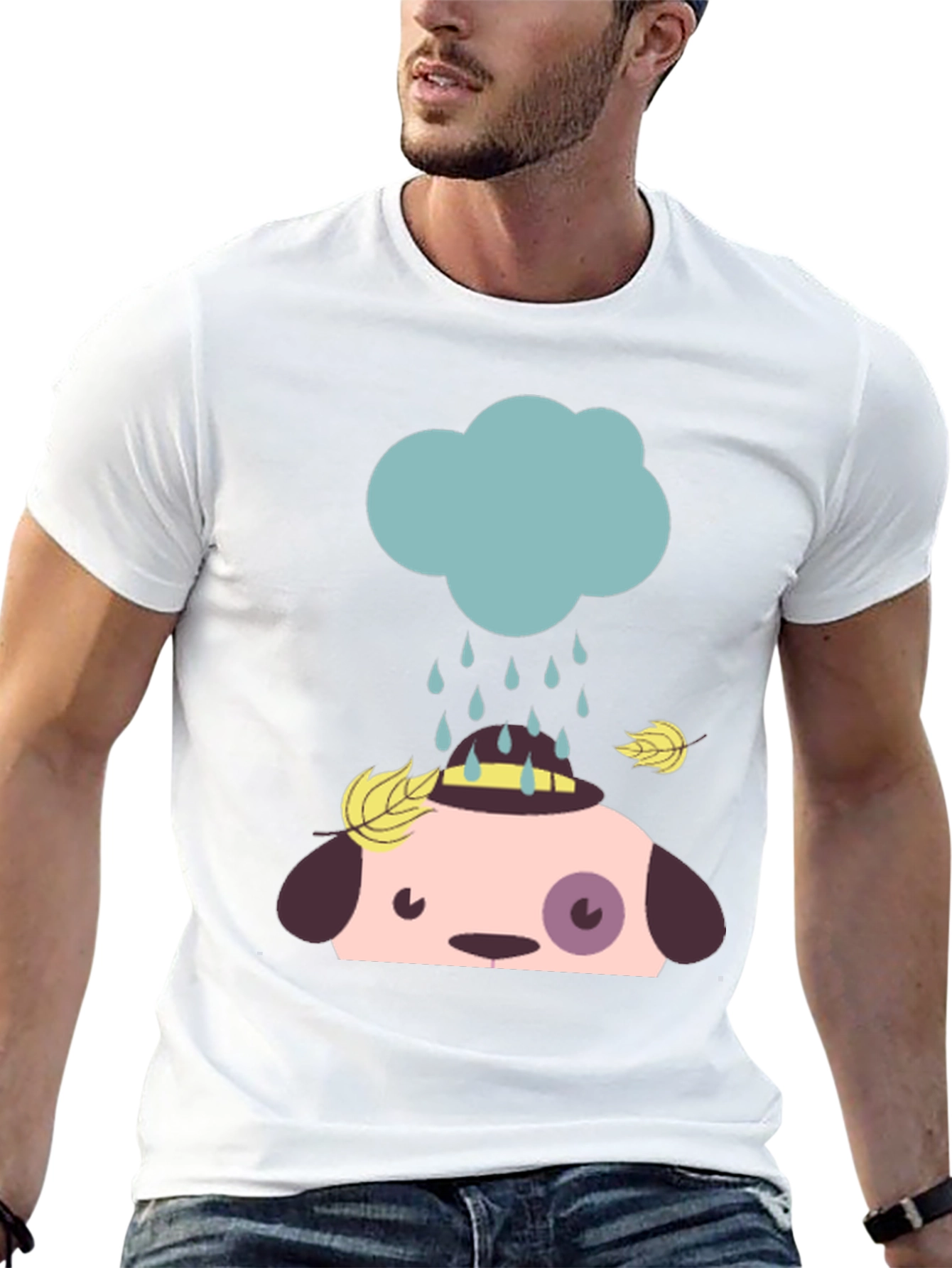 Cute Dog Rain Cloud Graphic Tee