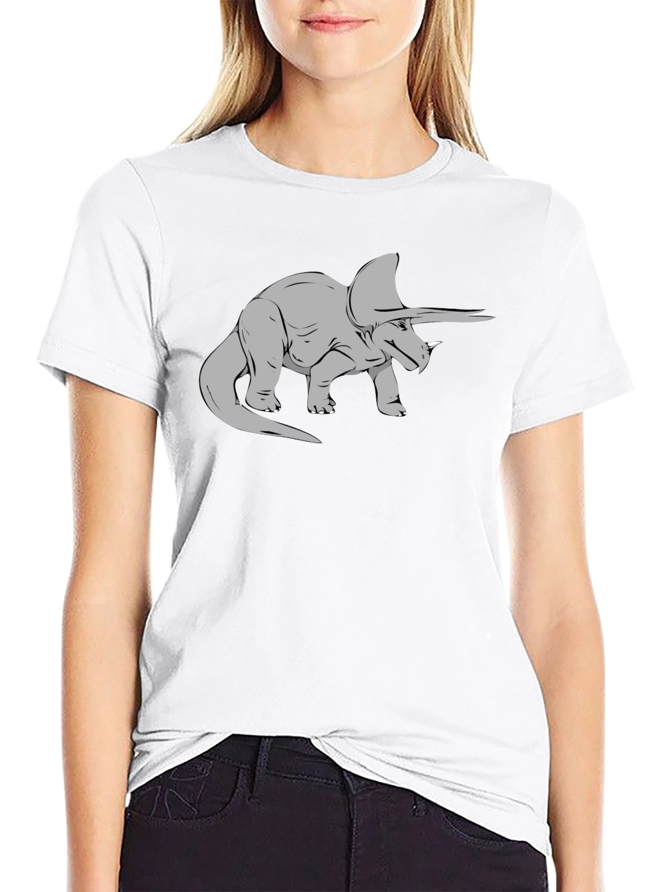 Triceratops Graphic Tee - Black Classic Fit