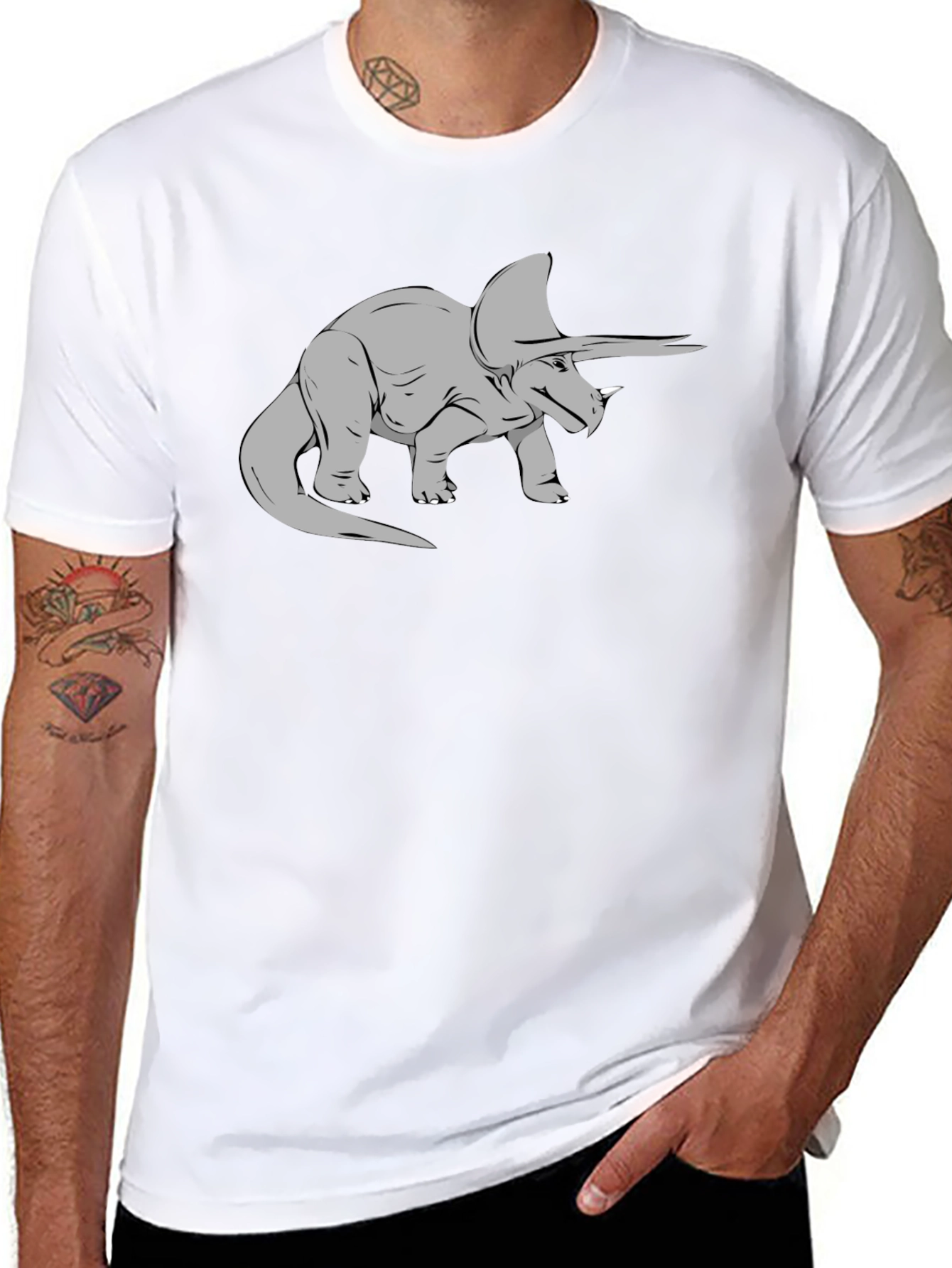 Triceratops Graphic Tee - Black Classic Fit