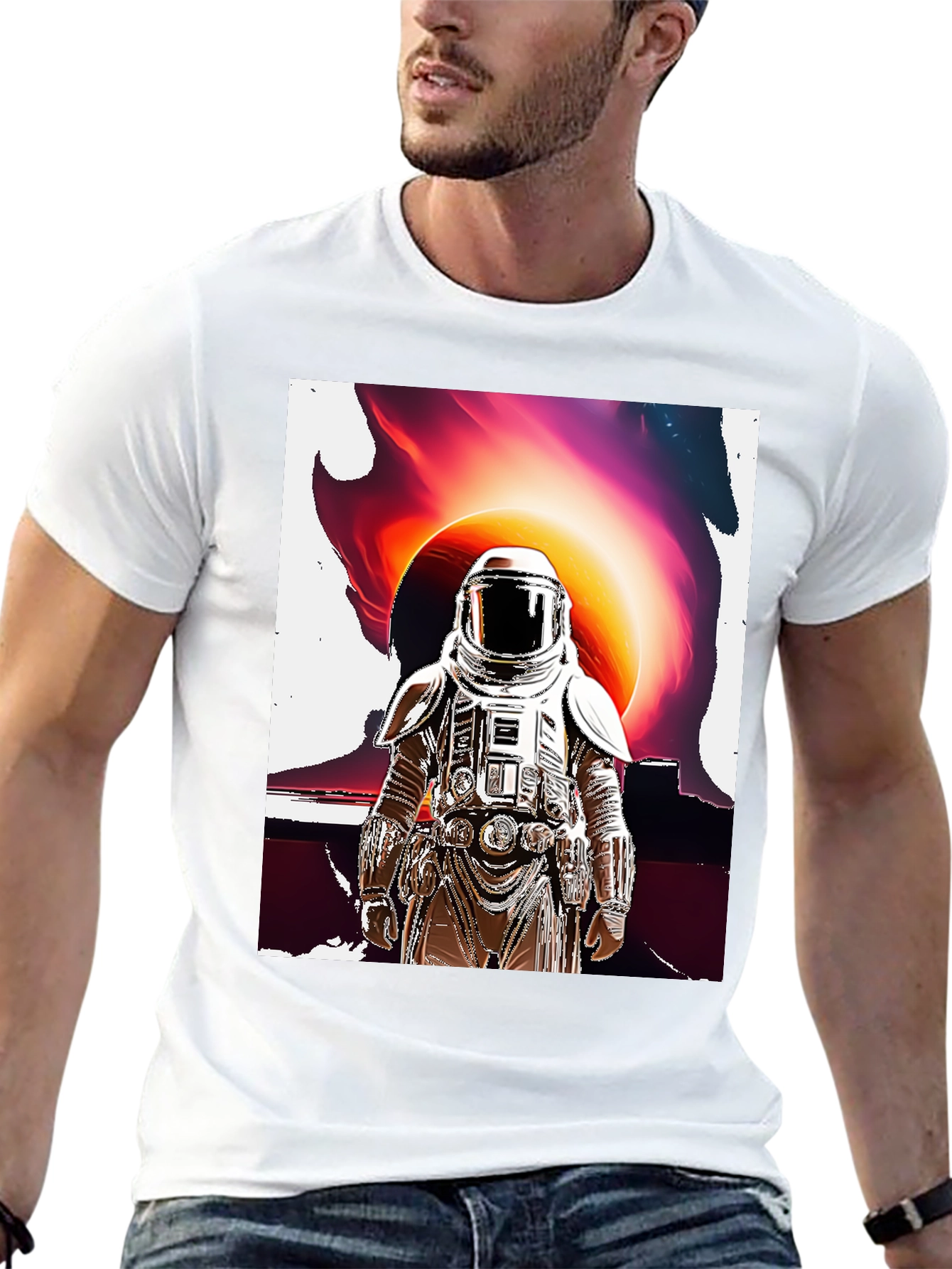 Astronaut Graphic T-Shirt - Space Art Tee