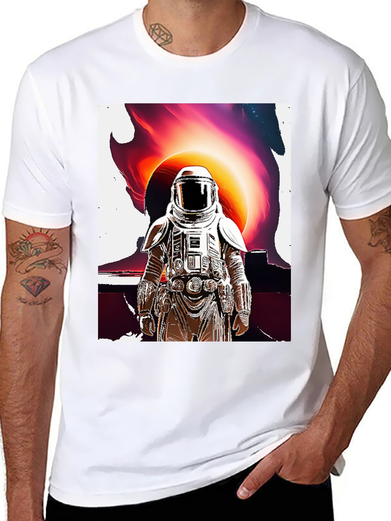 Astronaut Graphic T-Shirt - Space Art Tee