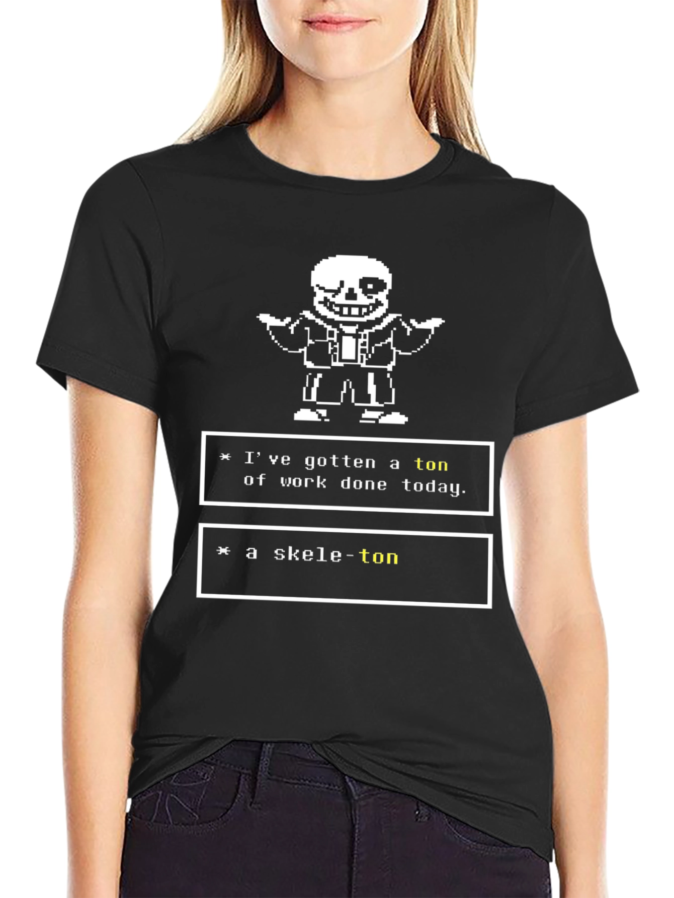 Undertale Sans Skele-ton Black T-Shirt