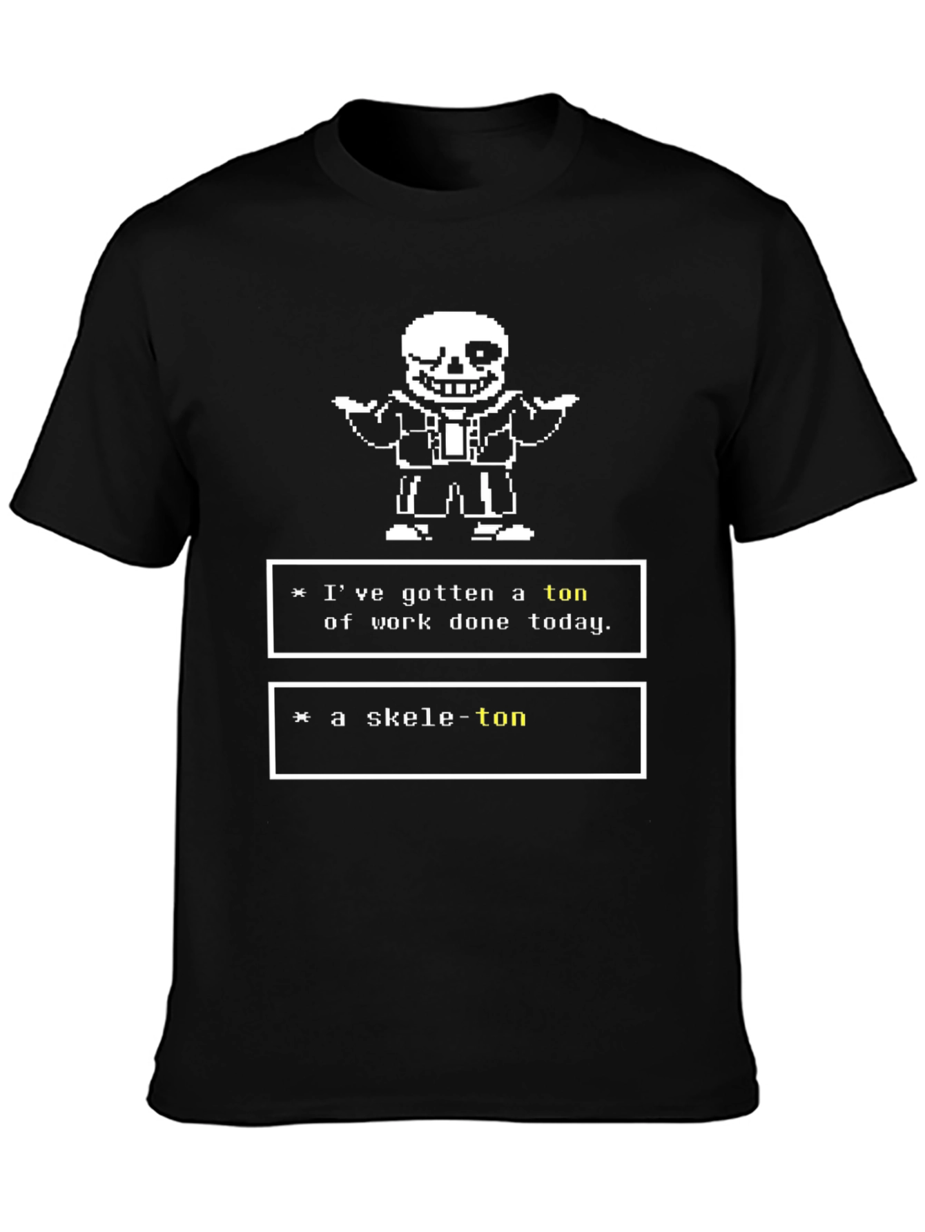 Undertale Sans Skele-ton Black T-Shirt