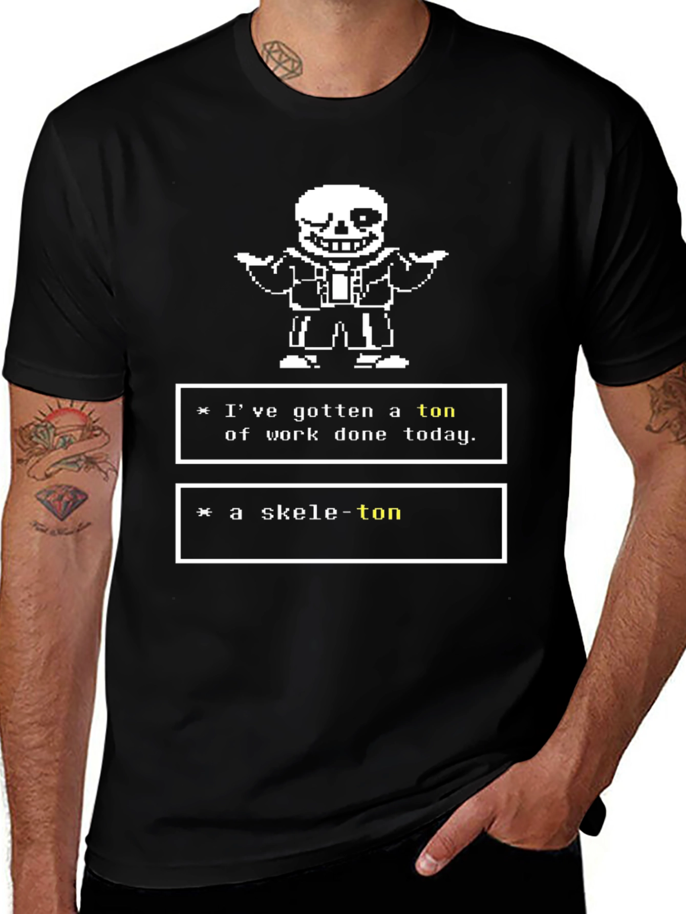 Undertale Sans Skele-ton Black T-Shirt