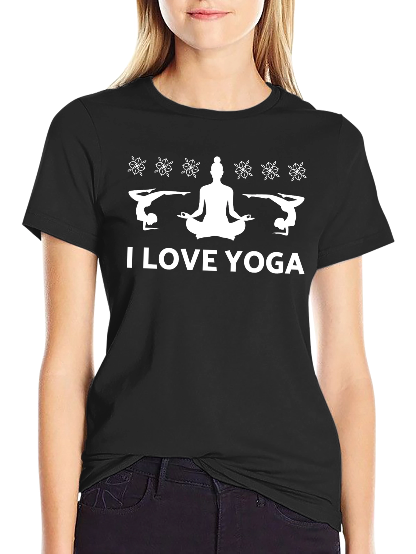 Yoga Lover Tee - Black Cotton Blend