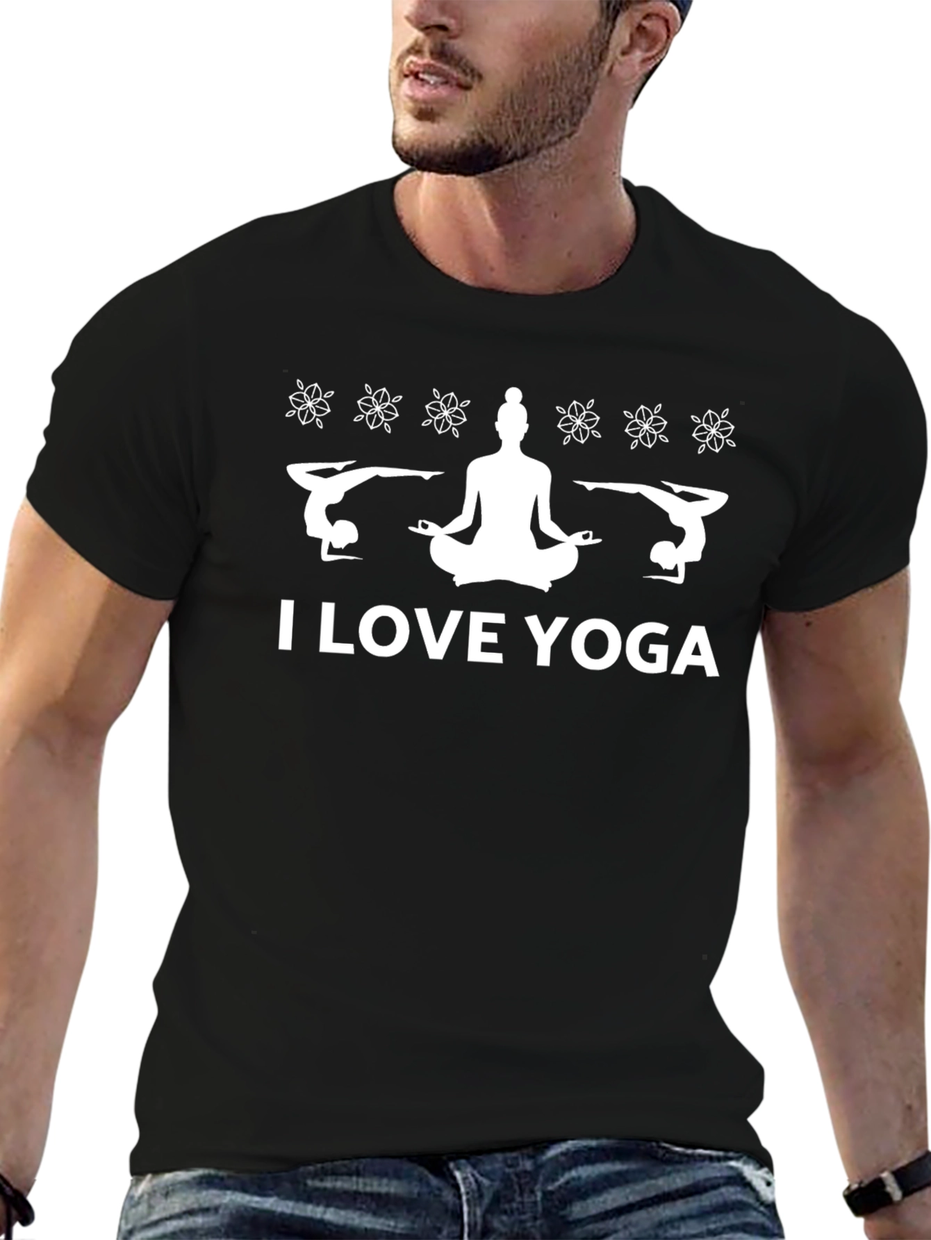 Yoga Lover Tee - Black Cotton Blend