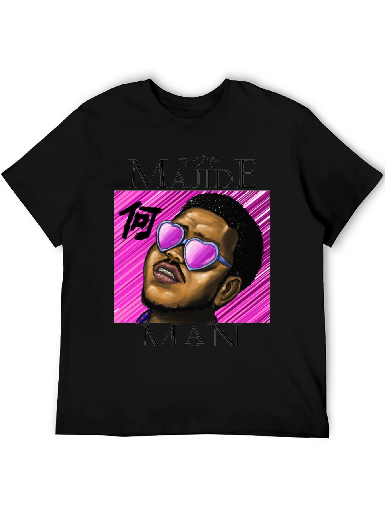 Majideman Graphic Tee - Trendy Heart Sunglasses Design