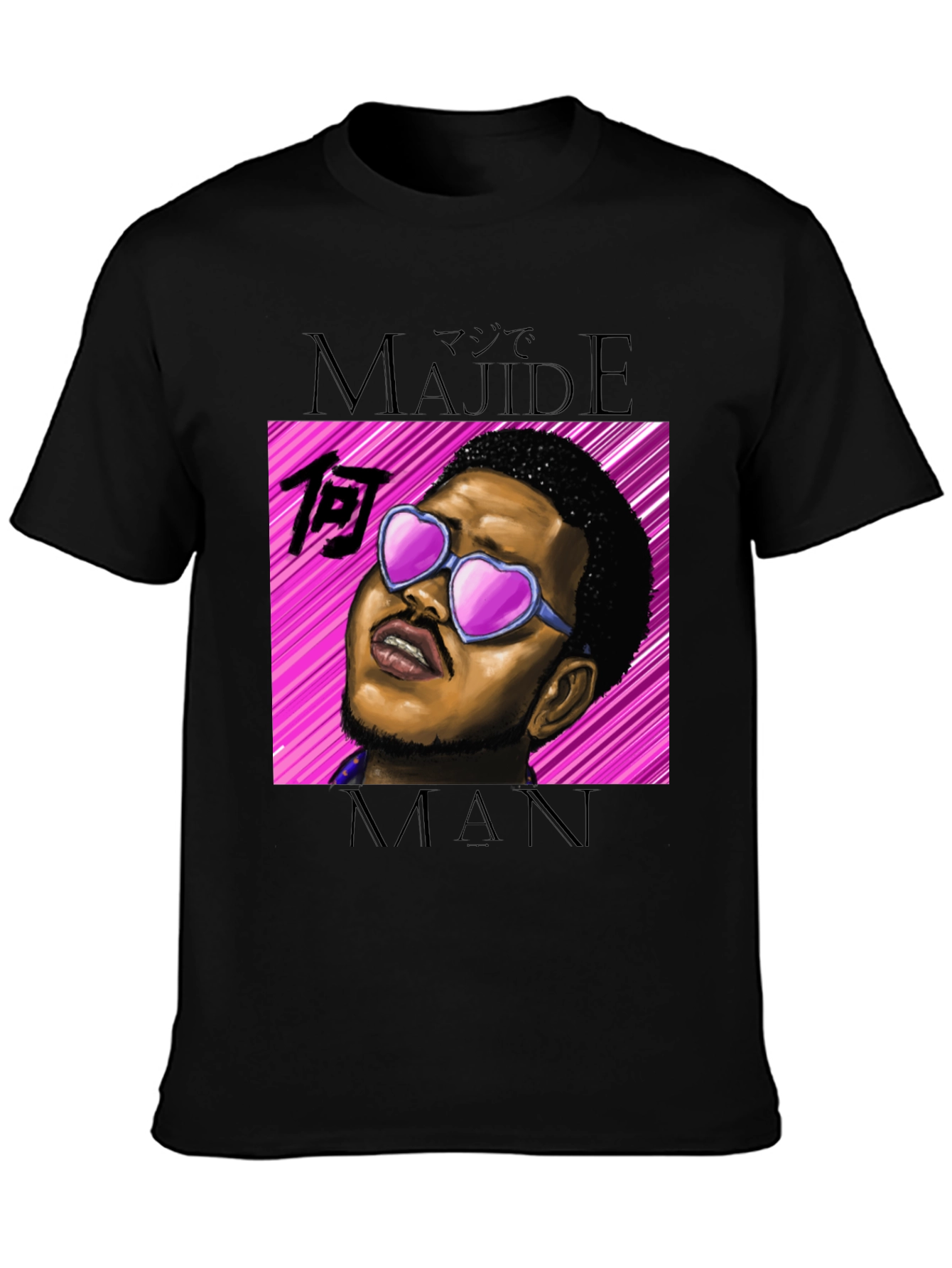 Majideman Graphic Tee - Trendy Heart Sunglasses Design