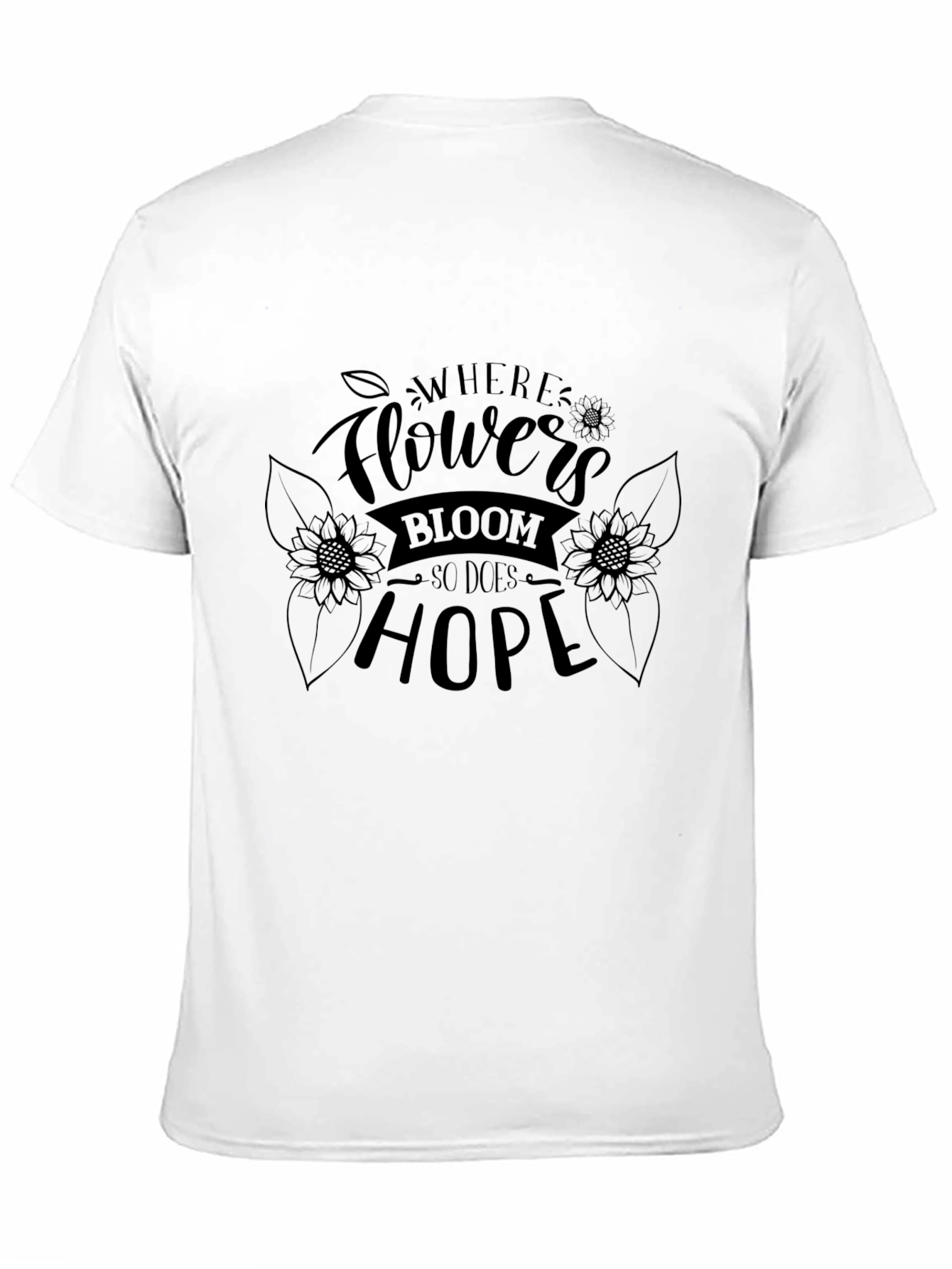 Floral Hope T-Shirt - Unisex Black Tee